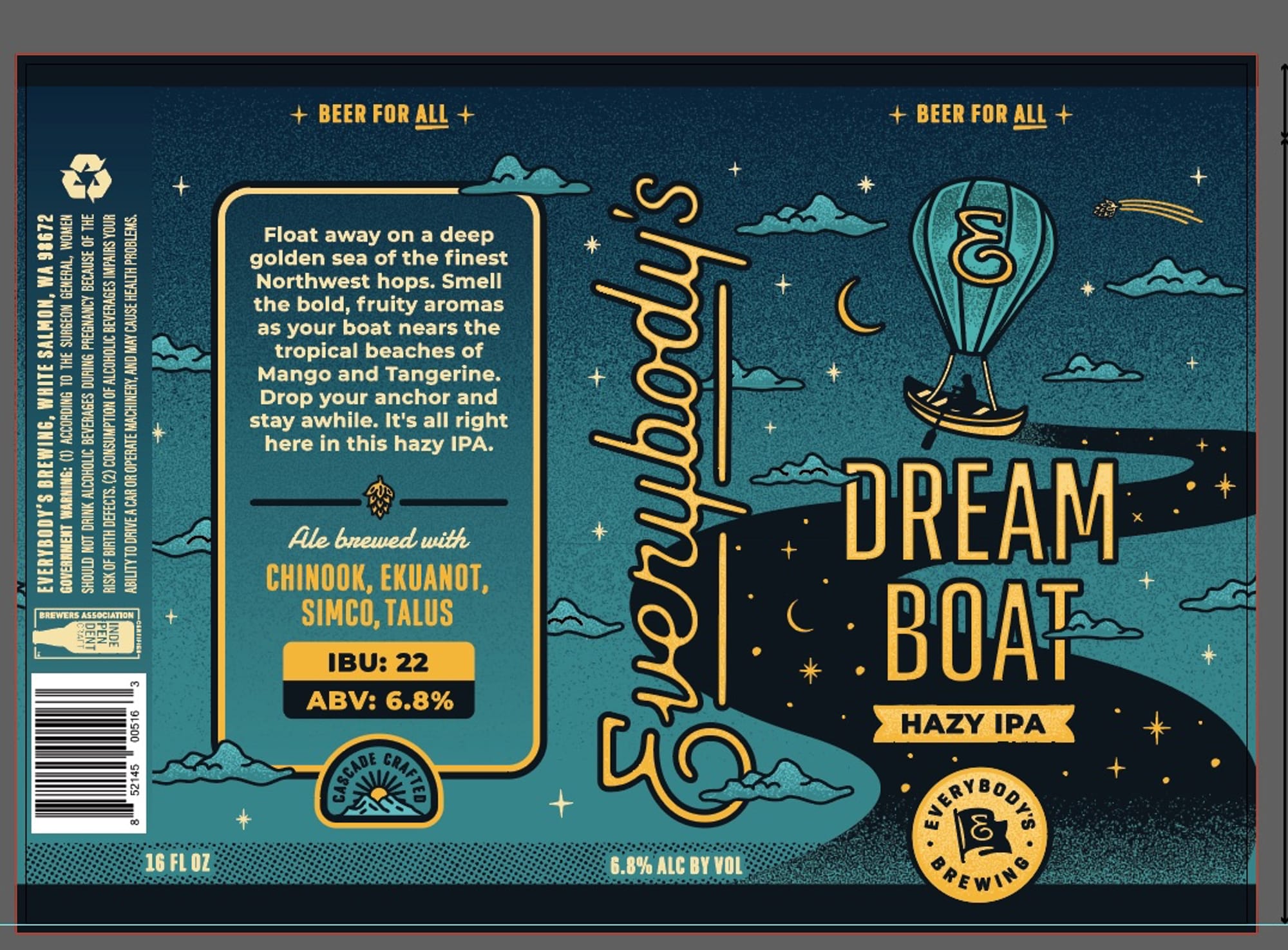 Dream Boat by Everybody's Brewing - beer label