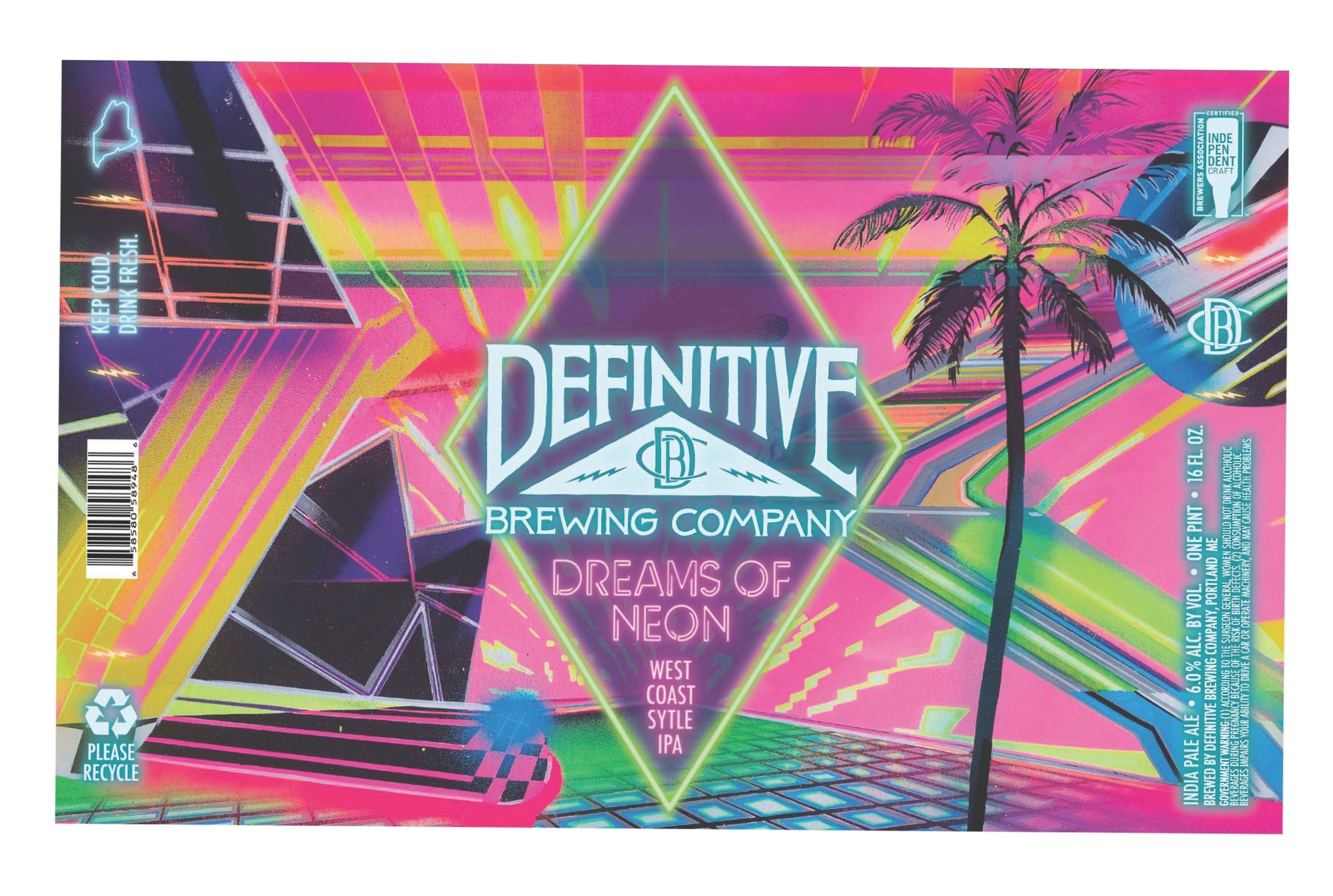 Dreams of Neon by Definitive Brewing Company - beer label