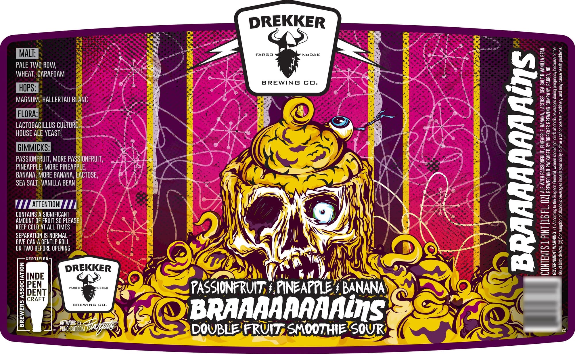 Braaaains by Drekker Brewing Co. - beer label