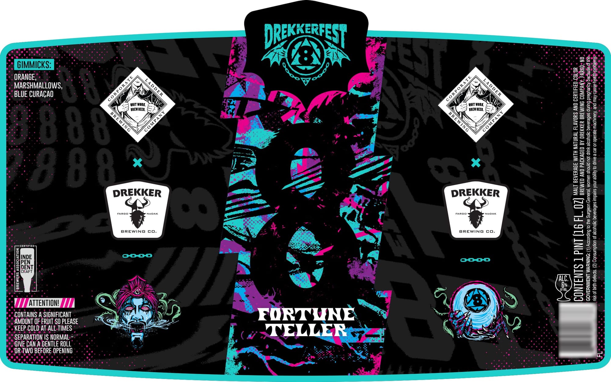 Fortune Teller by Drekker Brewing Co. - beer label