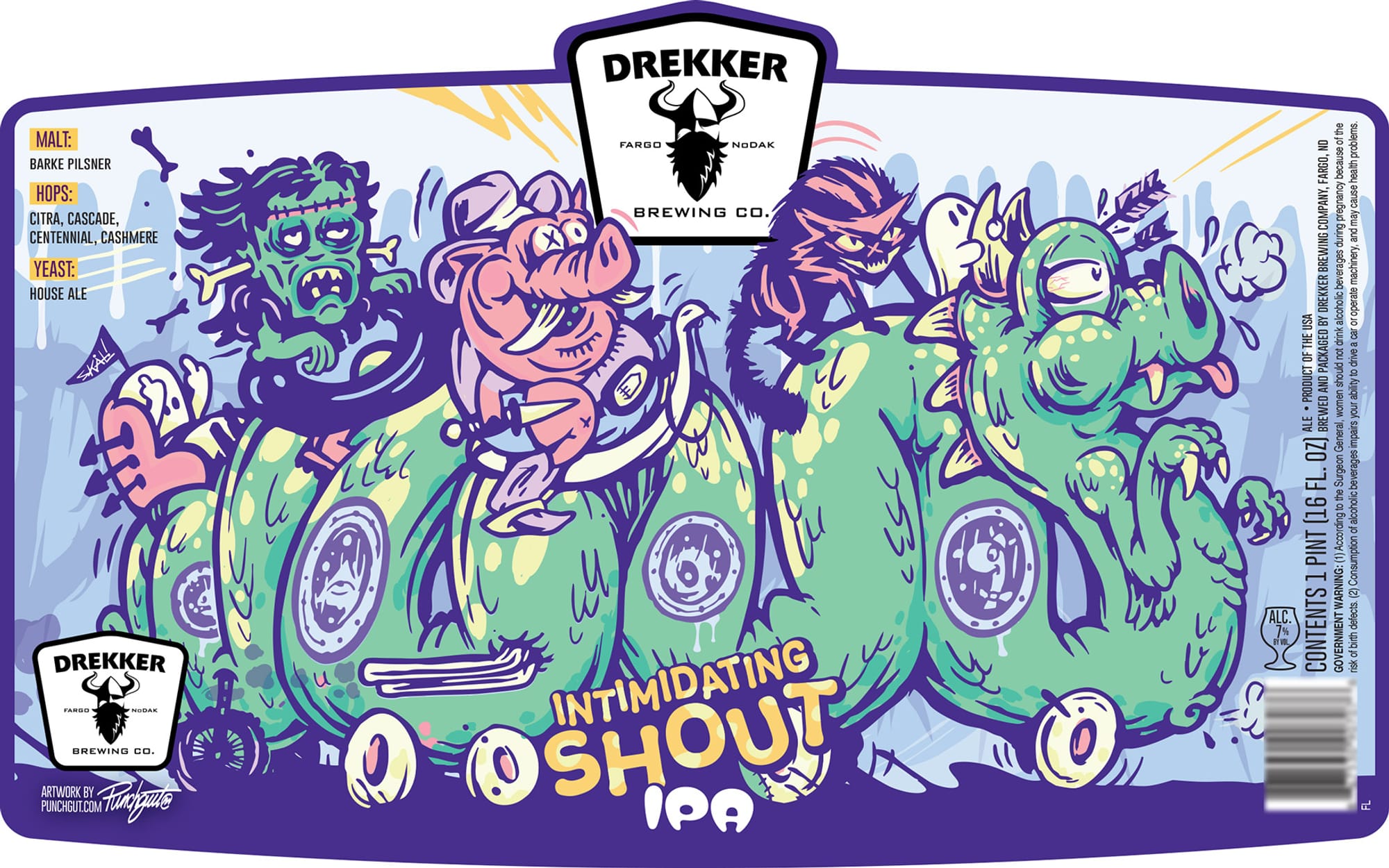 Intimidating Shoshout IPA by Drekker Brewing Co. - beer label