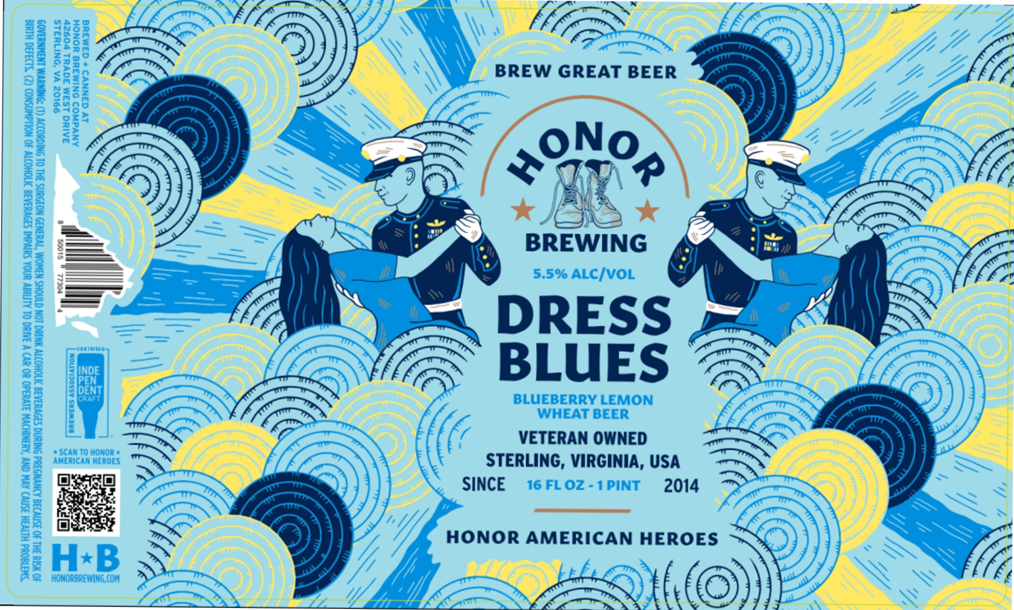 Dress Blues by Honor Brewing Company - beer label