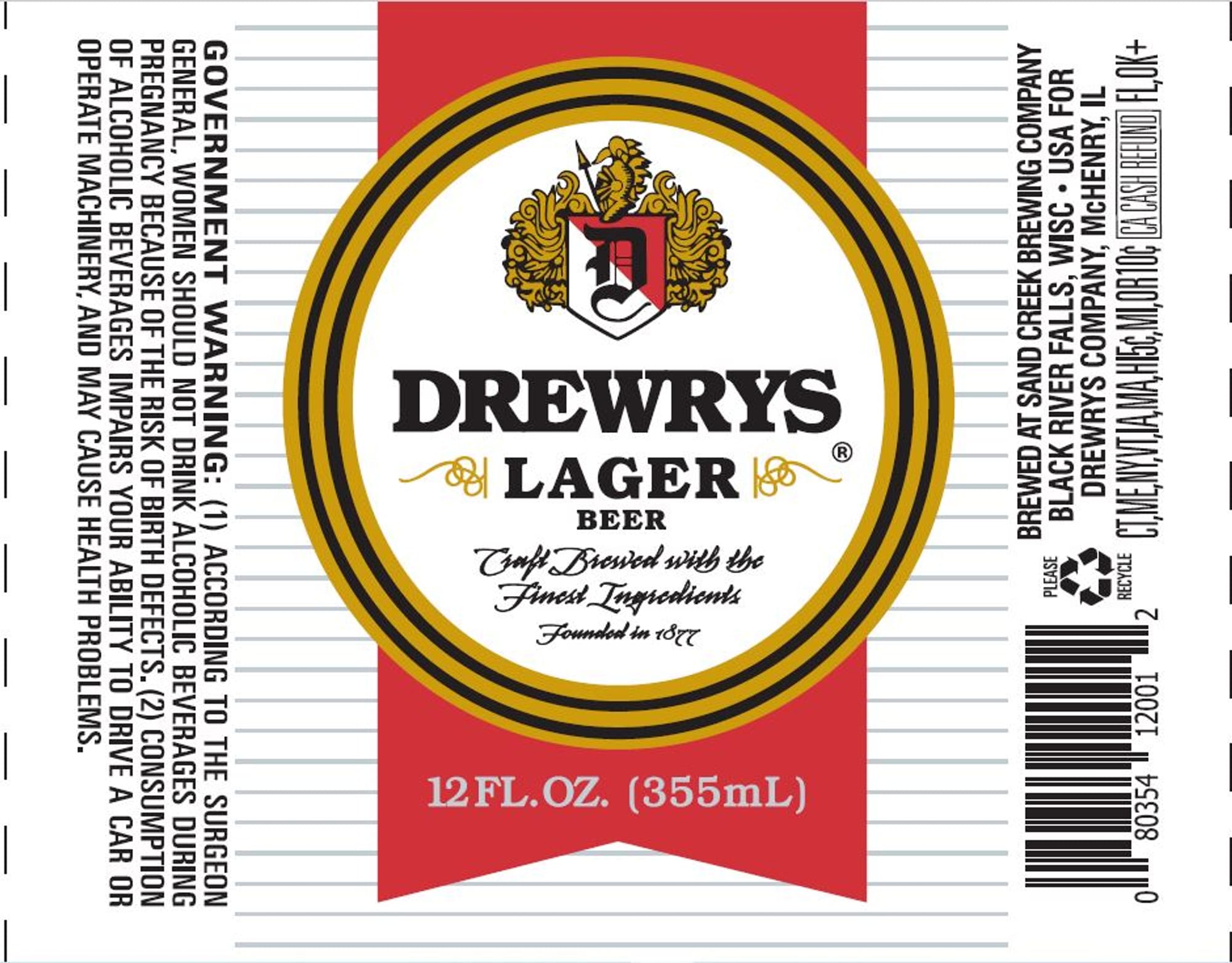 Lager by Drewrys - beer label