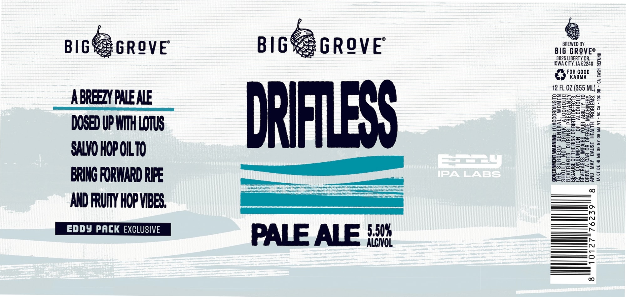 Driftless by Big Grove - beer label