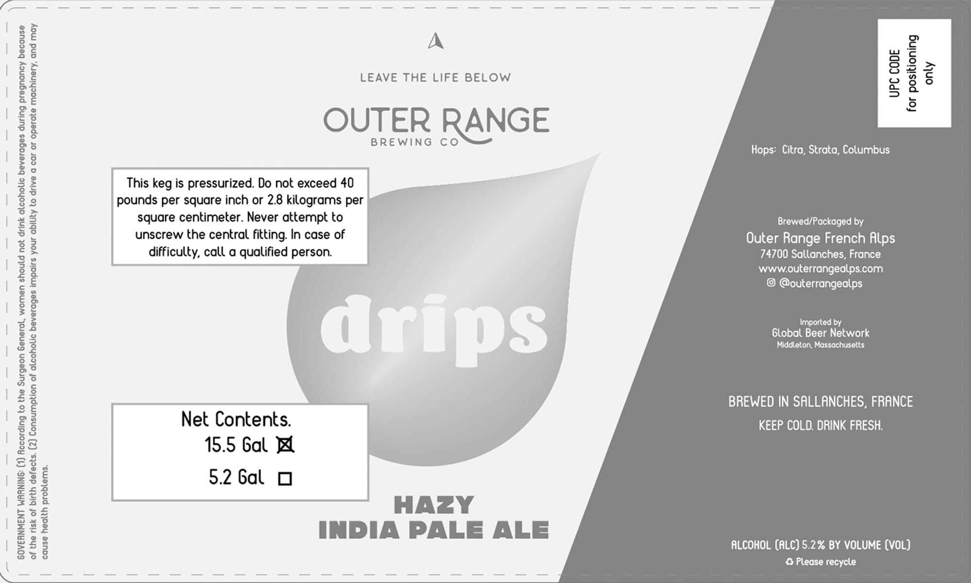 Drips by Outer Range Brewing Co. - beer label