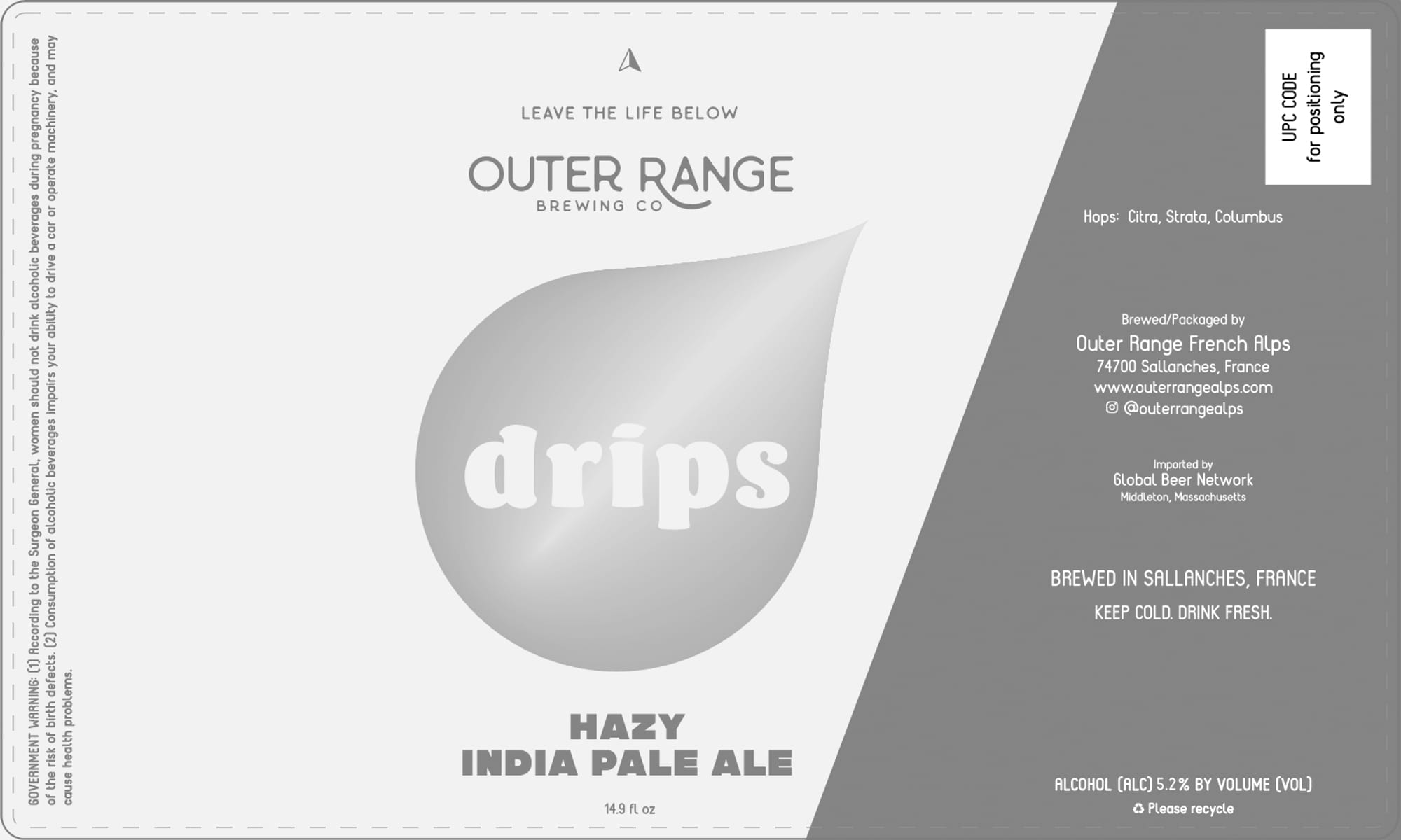Drips by Outer Range Brewing Co. - beer label