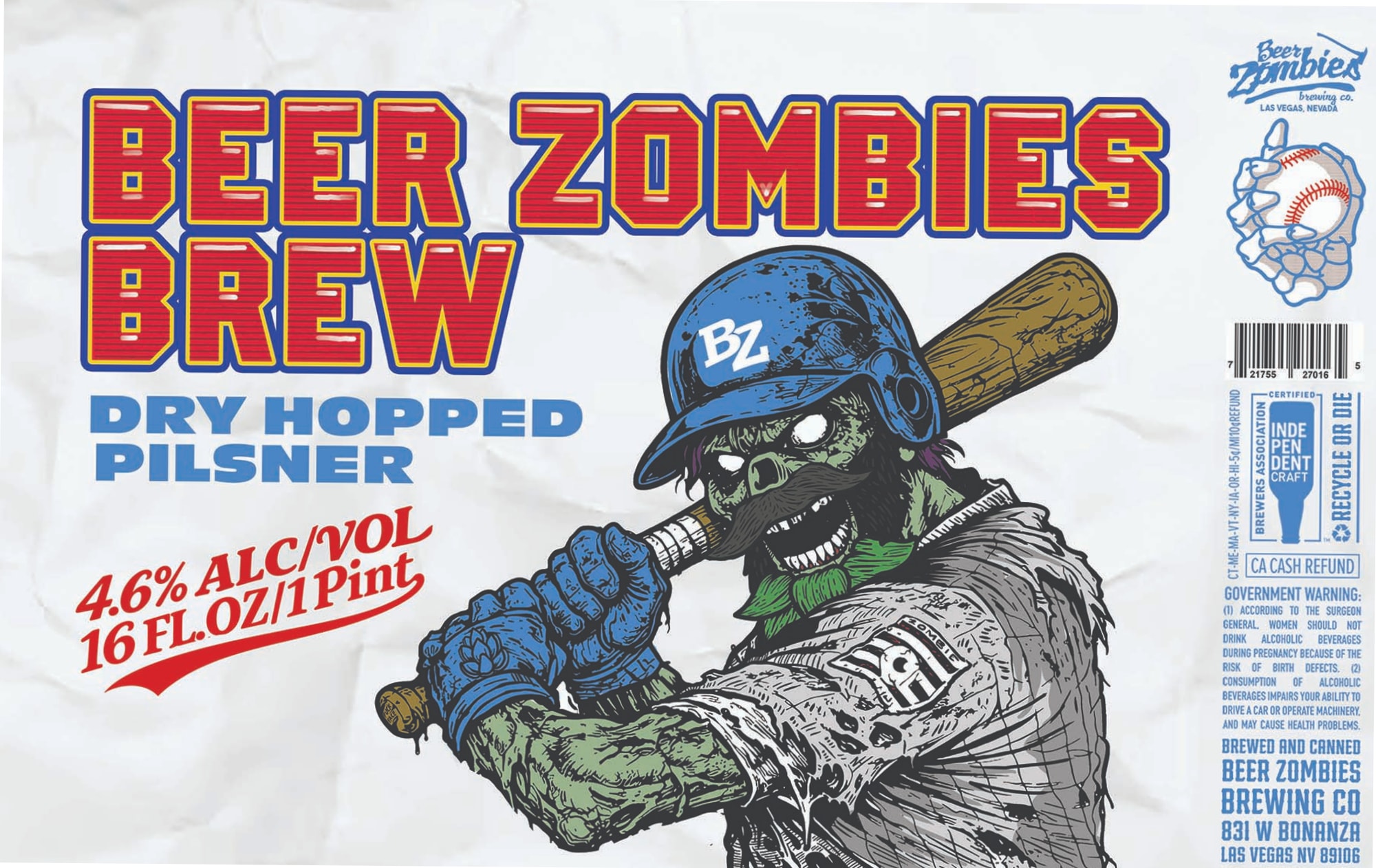 Dry Hopped Pilsner by Beer Zombies Brewing Co. - beer label