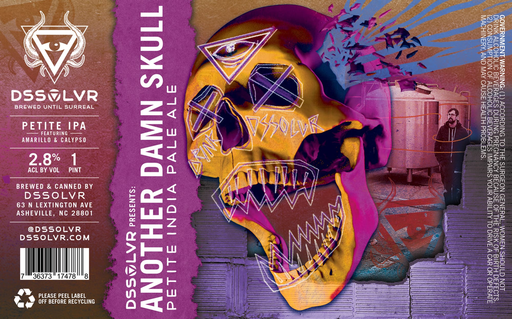 Another Damn Skull Petite IPA by DSSOLVR - beer label