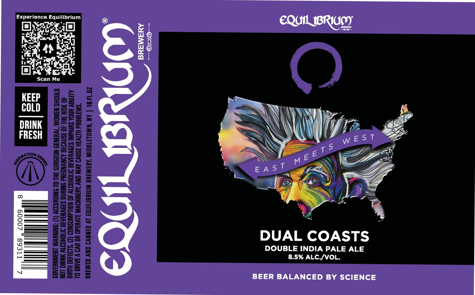 Dual Coasts by Equilibrium Brewery - beer label