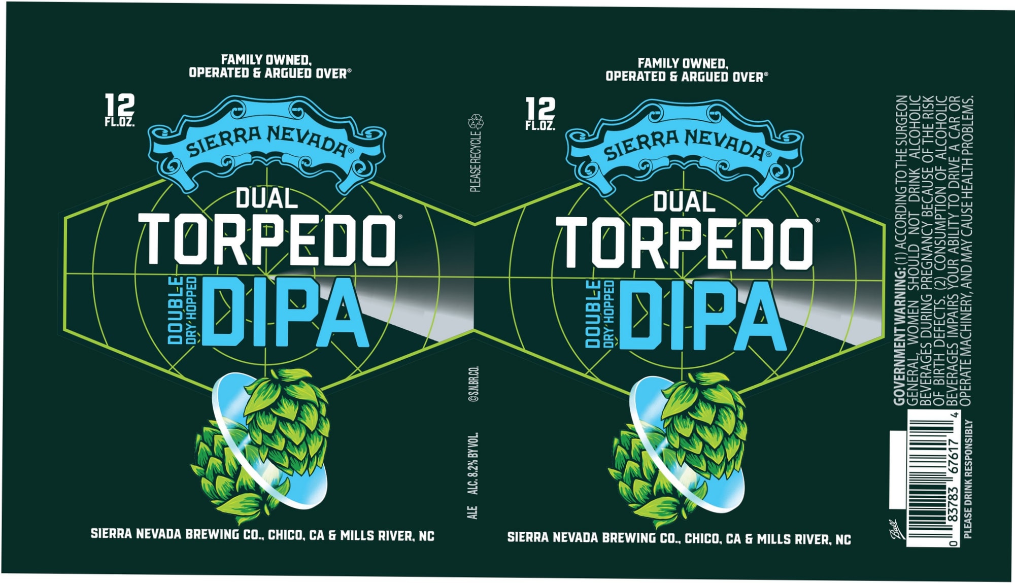 Dual Torpedo DIPA by Sierra Nevada Brewing Co. - beer label