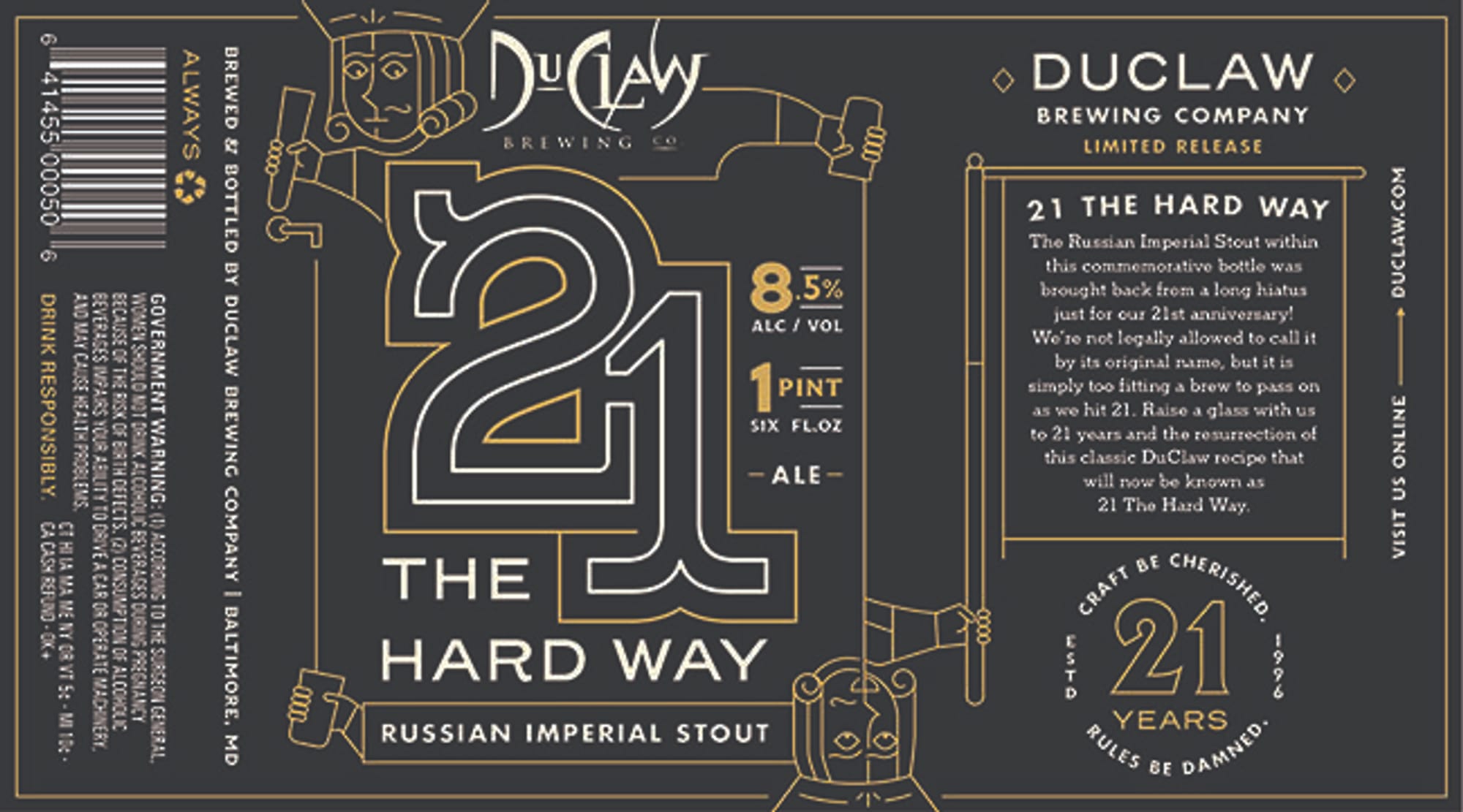 The Hard Way by DucLaw Brewing Company - beer label