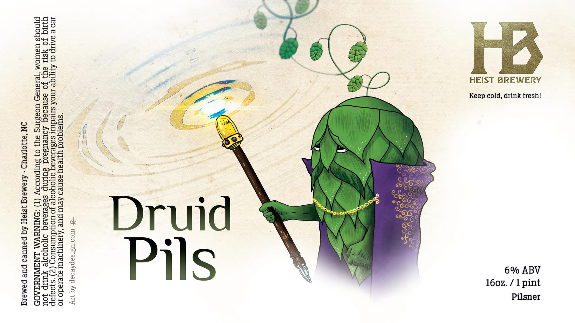 Druid Pils by Heist Brewery - beer label