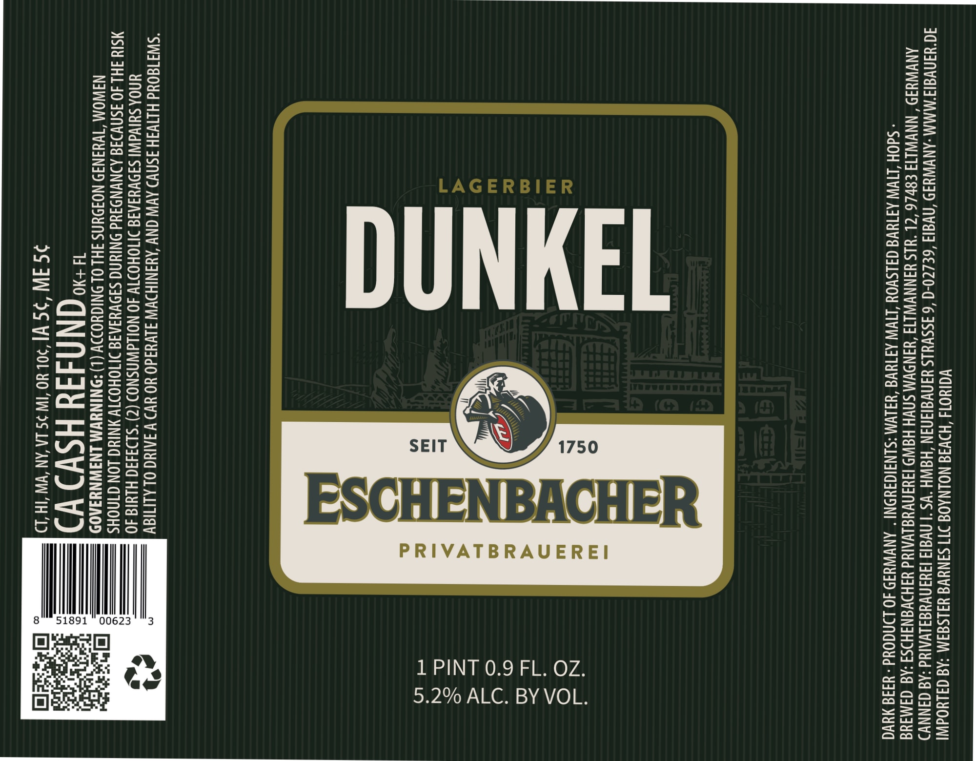 Dunkel by Eschenbacher Privatbrauerei - beer label