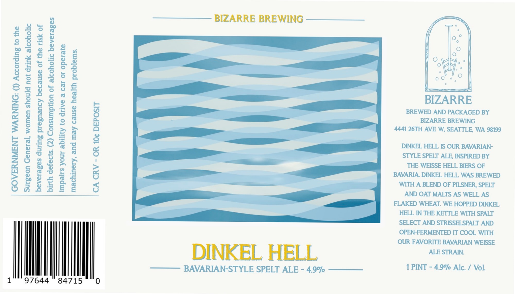 Dunkel Hell by Bizarre Brewing - beer label
