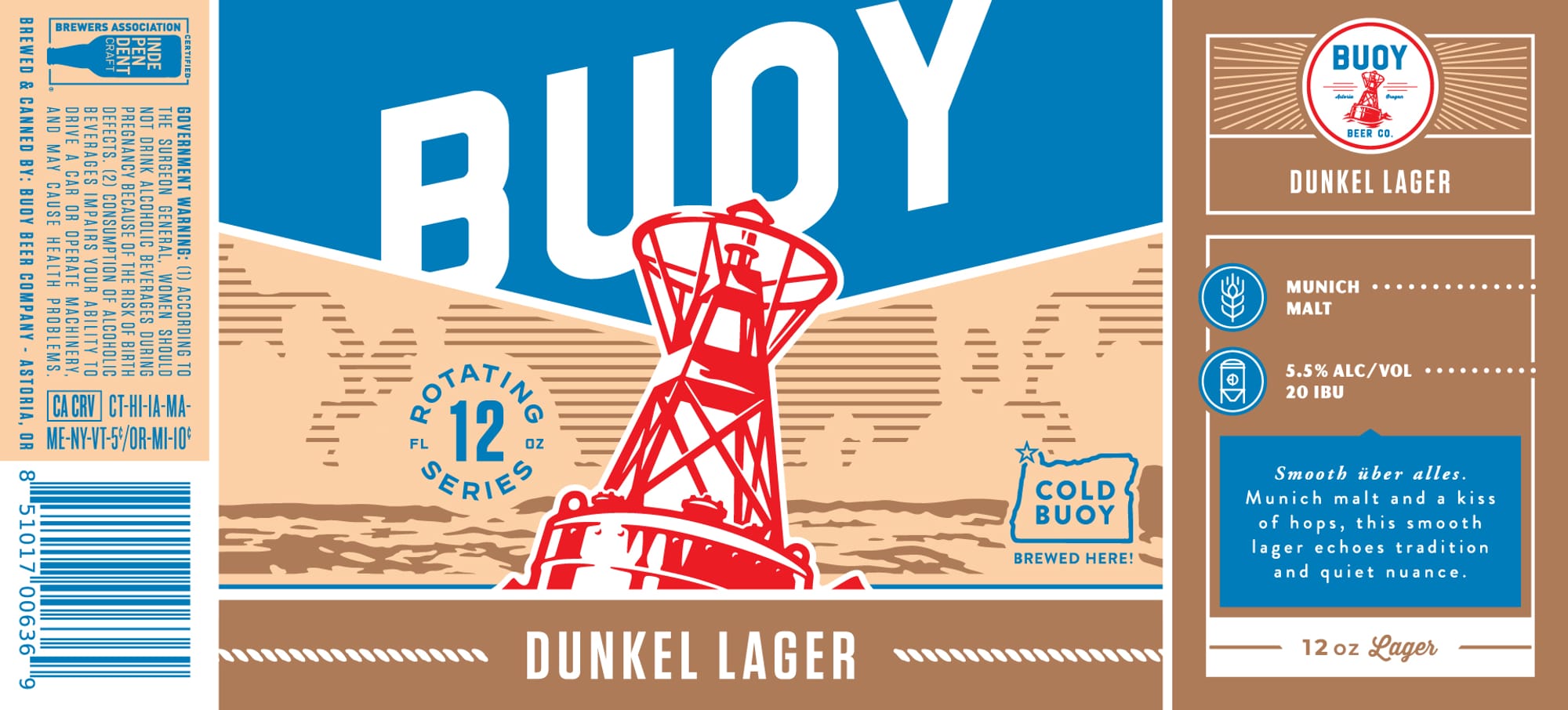 Dunkel Lager by Buoy Beer Company - beer label