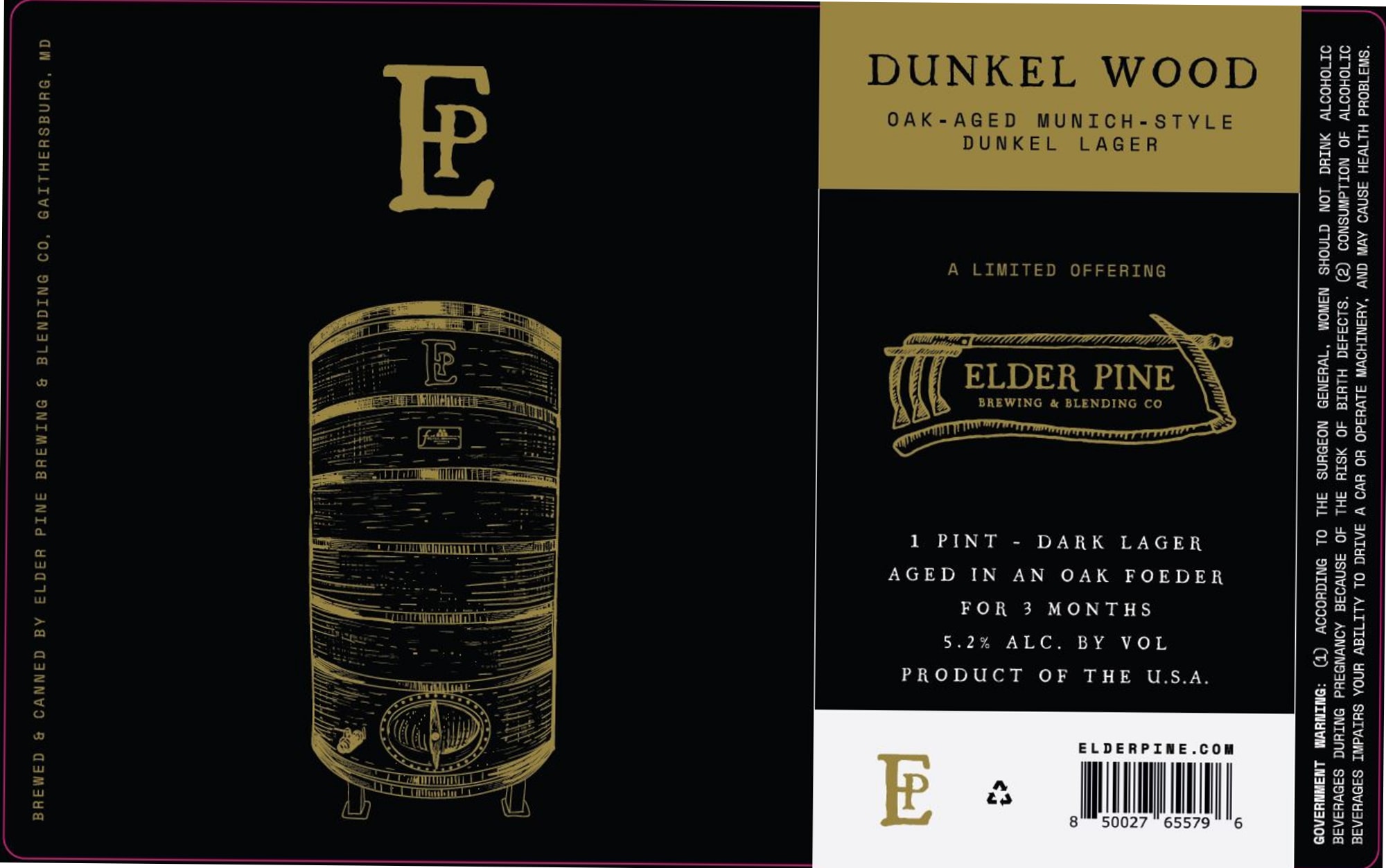 Dunkel Wood by Elder Pine Brewing & Blending Co. - beer label