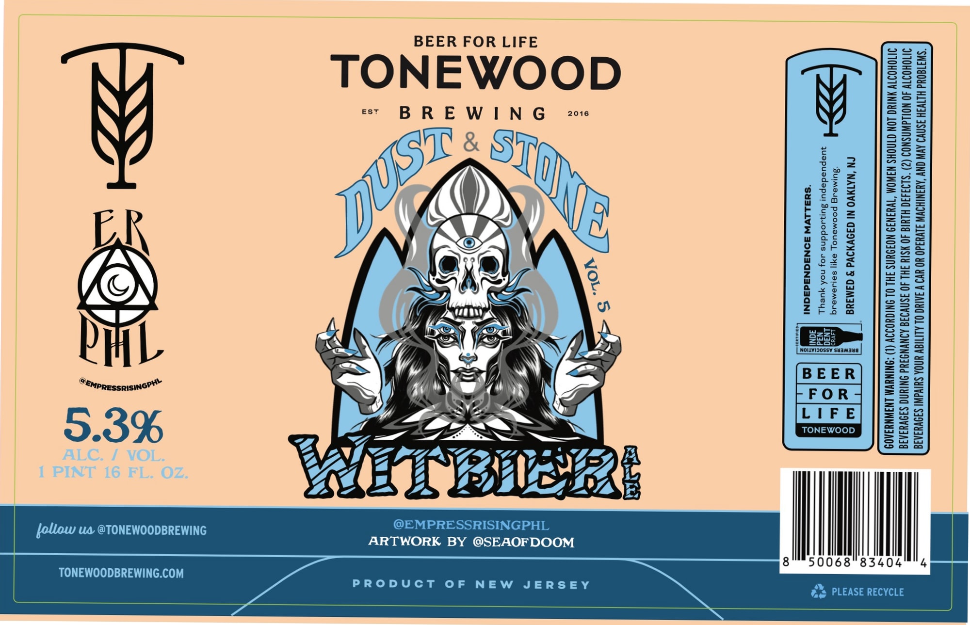 Dust & Stone by Tonewood Brewing - beer label
