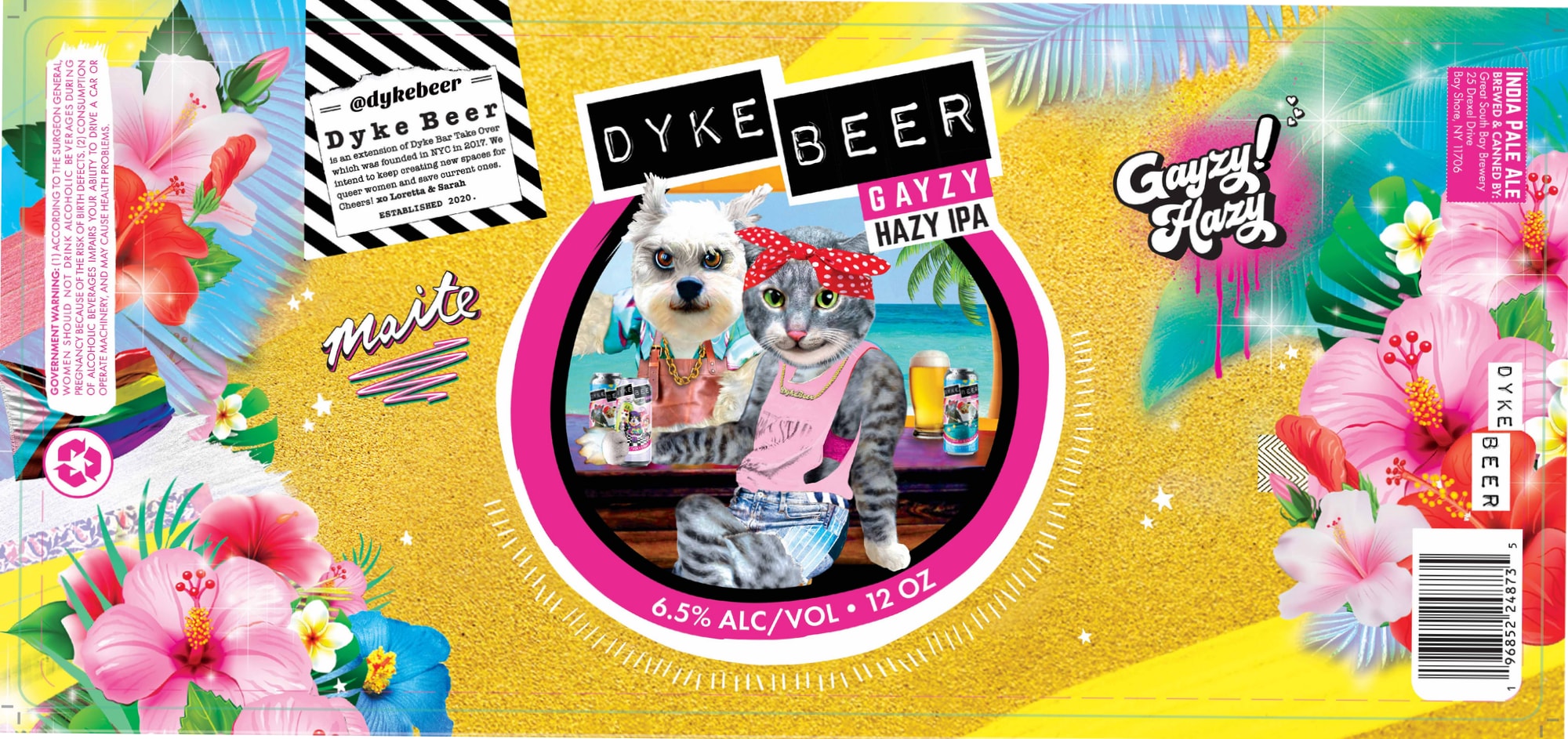 Dyke Beer - Gayzy Hazy IPA by Dyken Beer - beer label