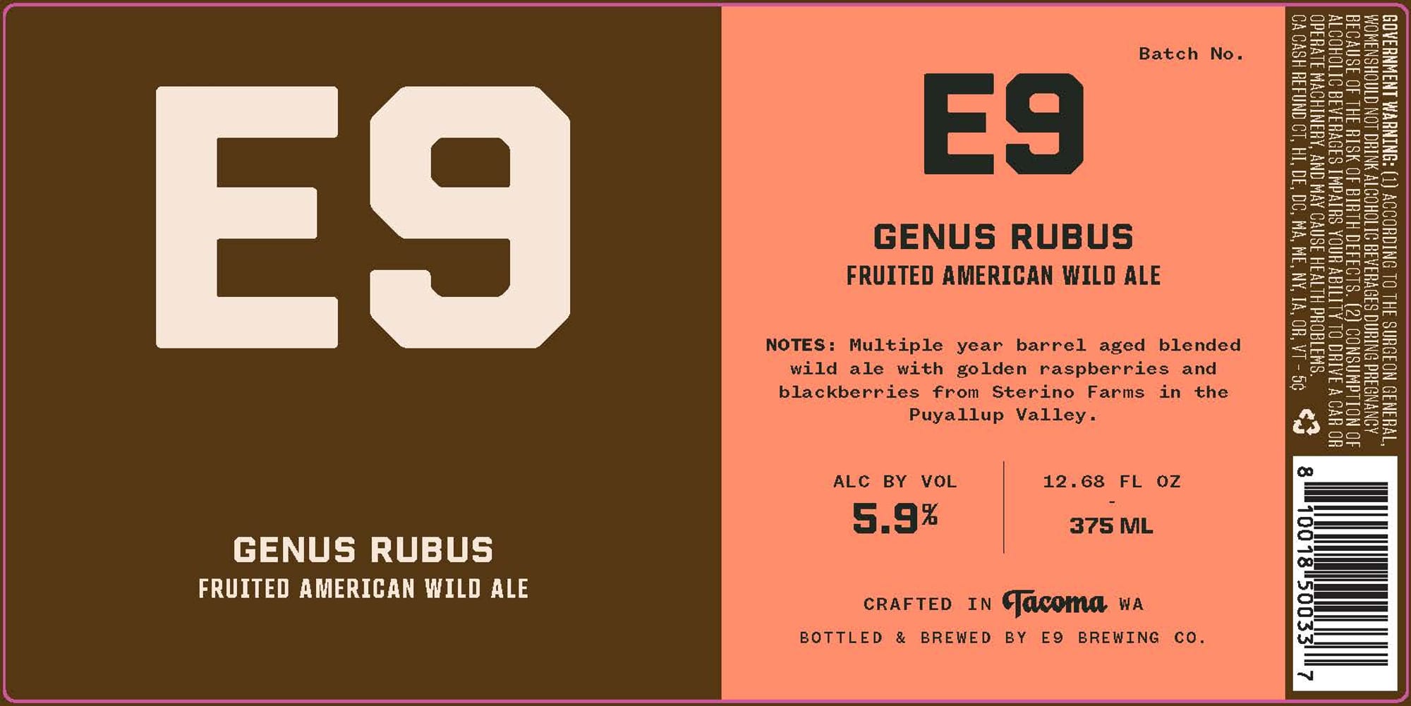 Genus Rubus by E9 Brewing - beer label