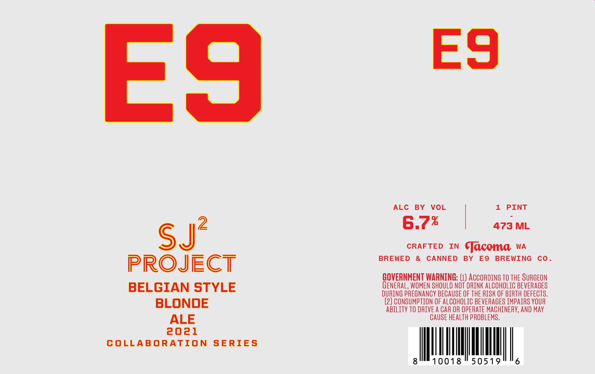SJ² Project by E9 Brewing Co. - beer label