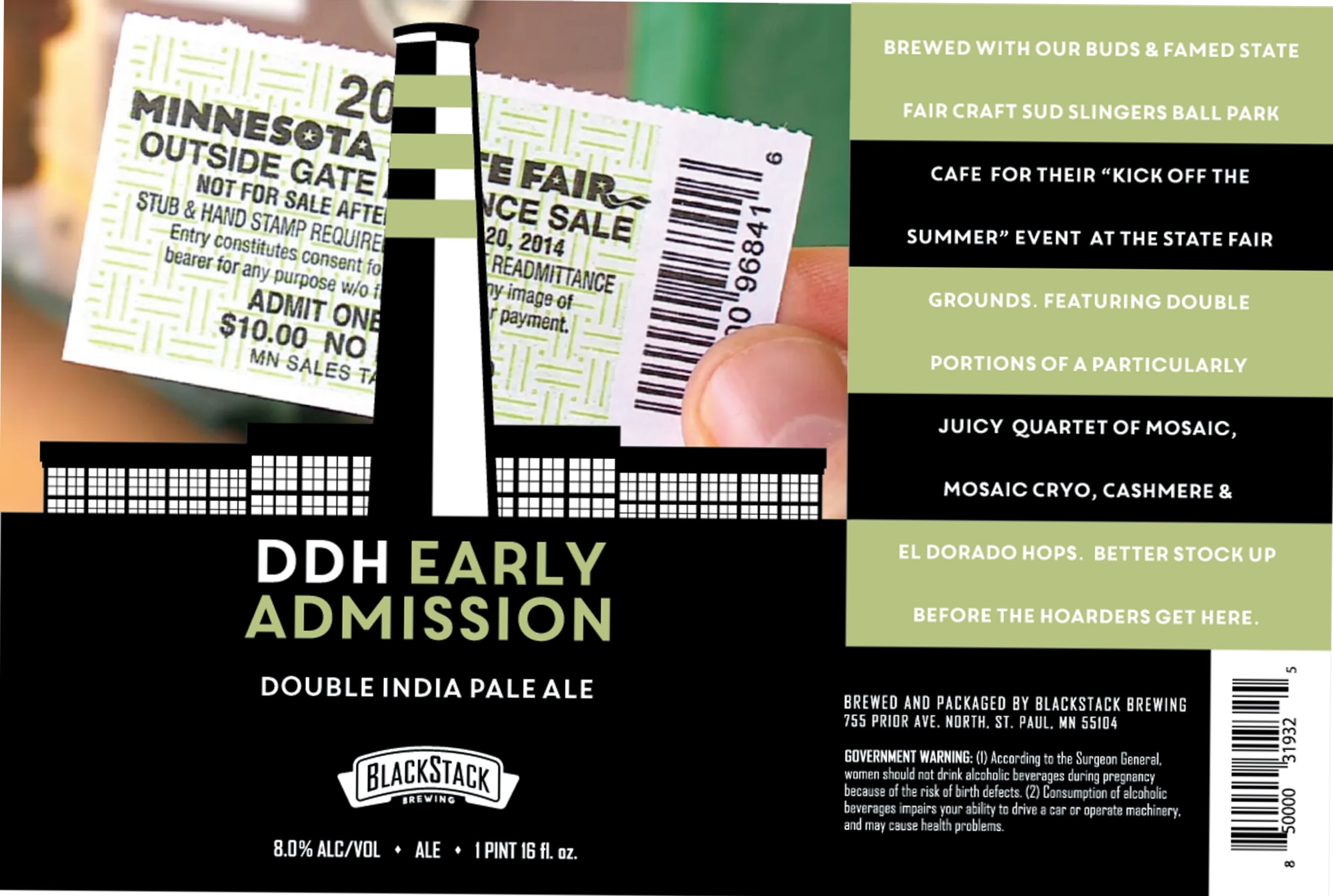 Early Admission by Blackstack Brewing - beer label