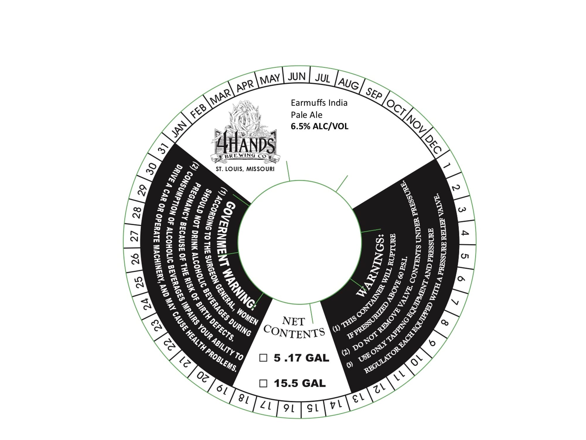 Earmuffs India Pale Ale by 4 Hands Brewing Co. - beer label