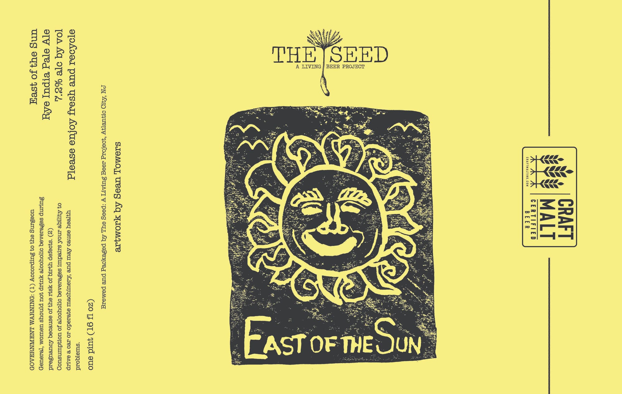 East of the Sun by The Seed: A Living Beer Project - beer label