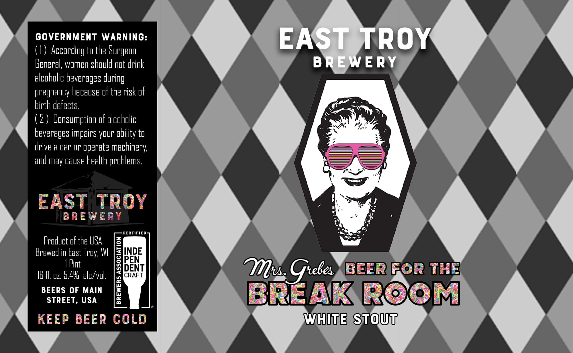 Mrs. Grebes Beer for the Break Room by East Troy Brewery - beer label