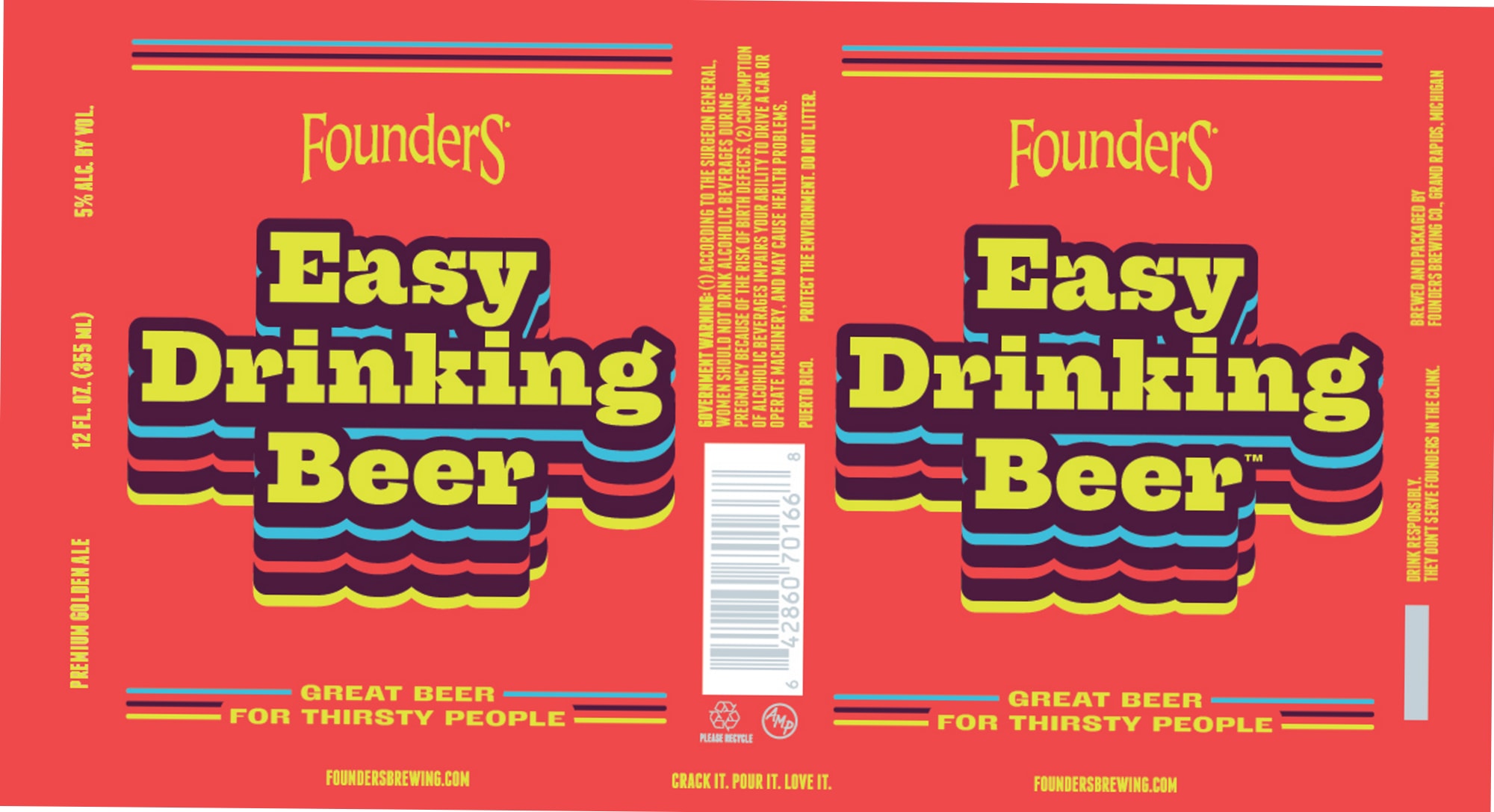 Easy Drinking Beer by Founders Brewing Co. - beer label