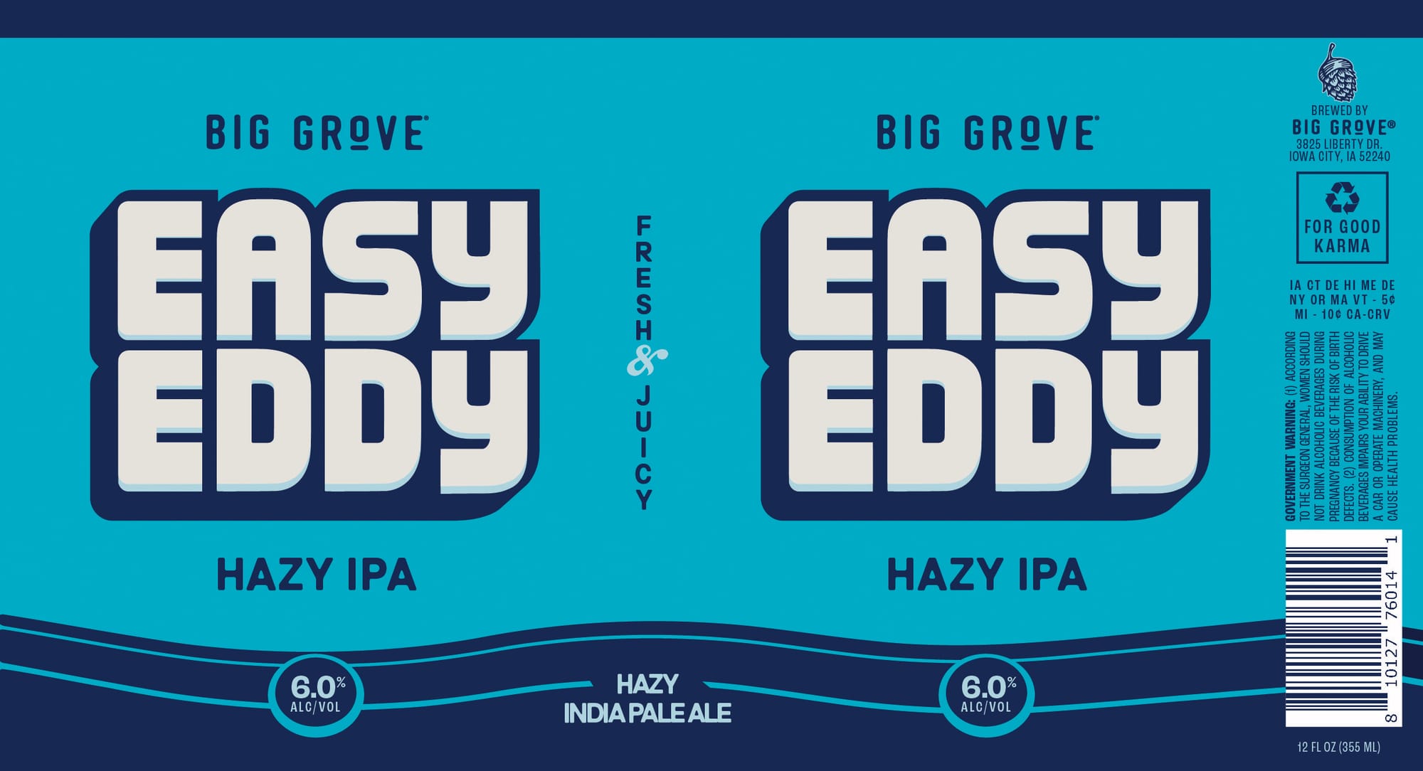 Easy Eddy by Big Grove - beer label