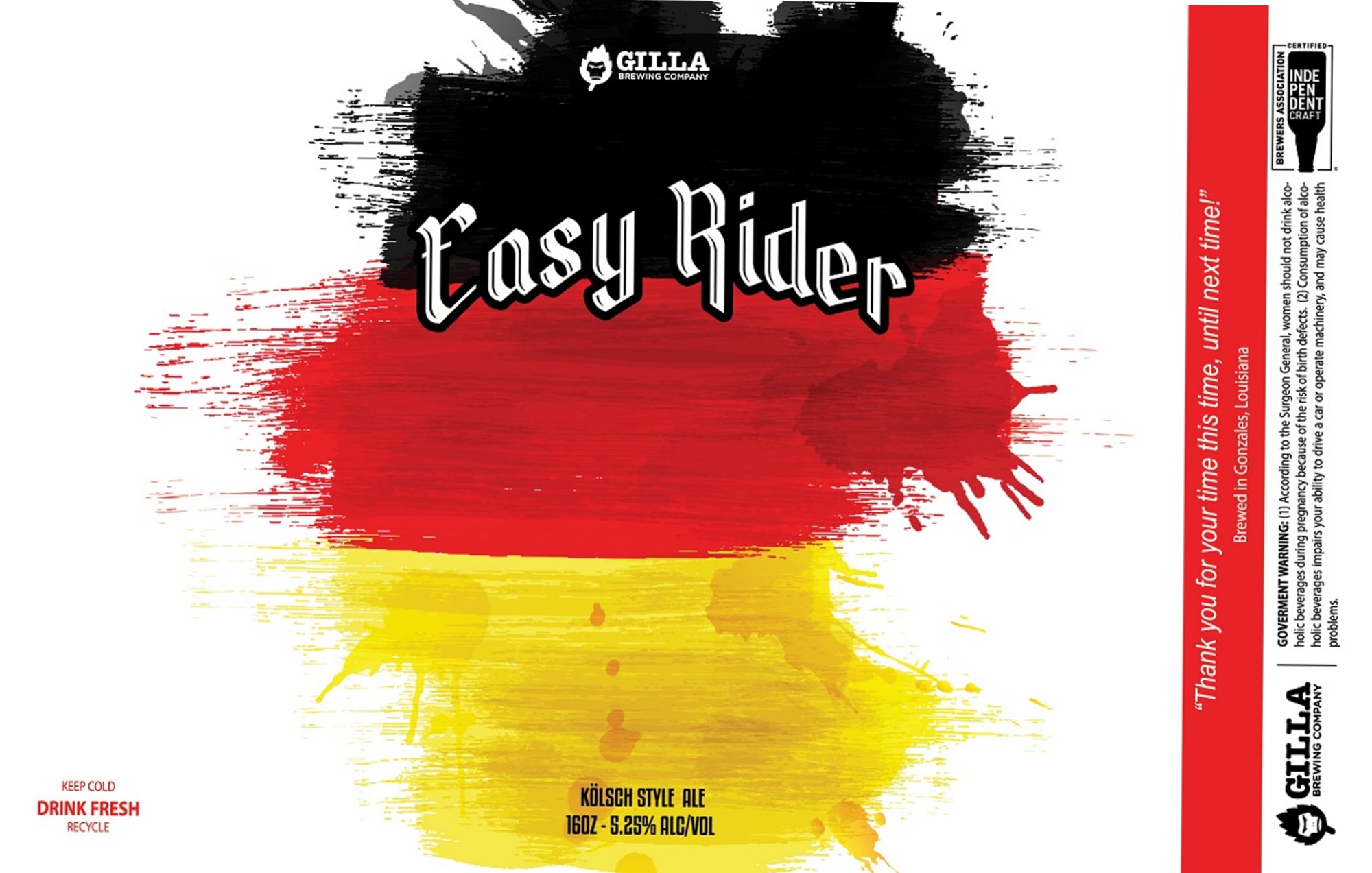 Easy Rider by Gilla Brewing Company - beer label