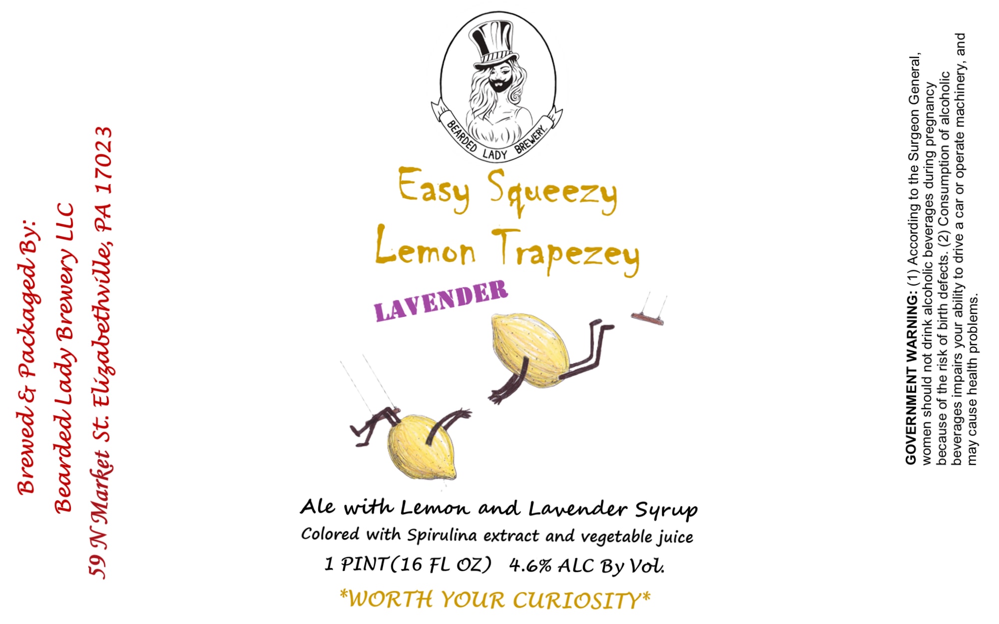 Easy Squeezy Lemon Trapezy by Bearded Lady Brewery LLC - beer label