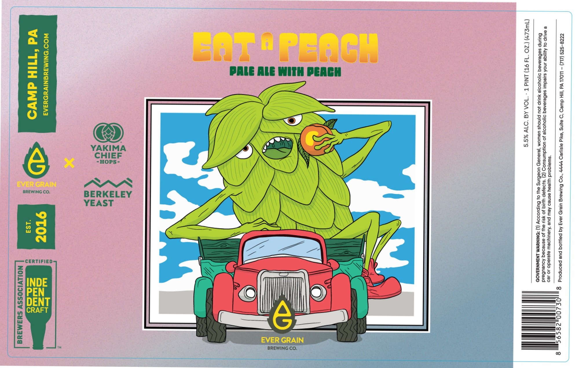 Eat a Peach by Ever Grain Brewing Co. - beer label