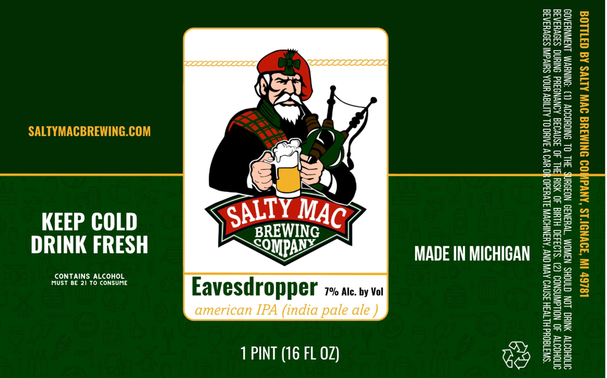 Eavesdropper by Salty Mac Brewing Company - beer label