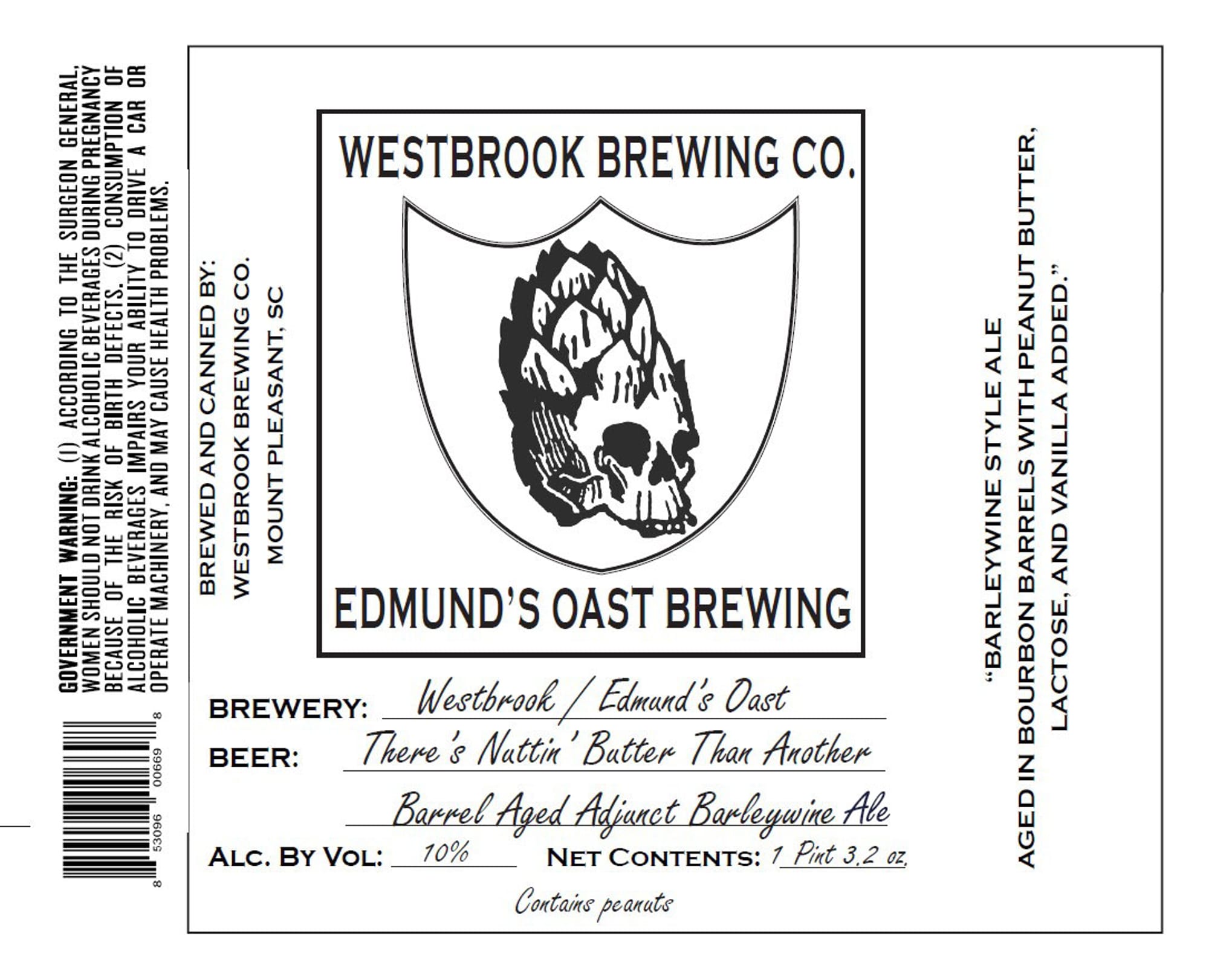 Edmund's Oast by Westbrook Brewing Co. - beer label