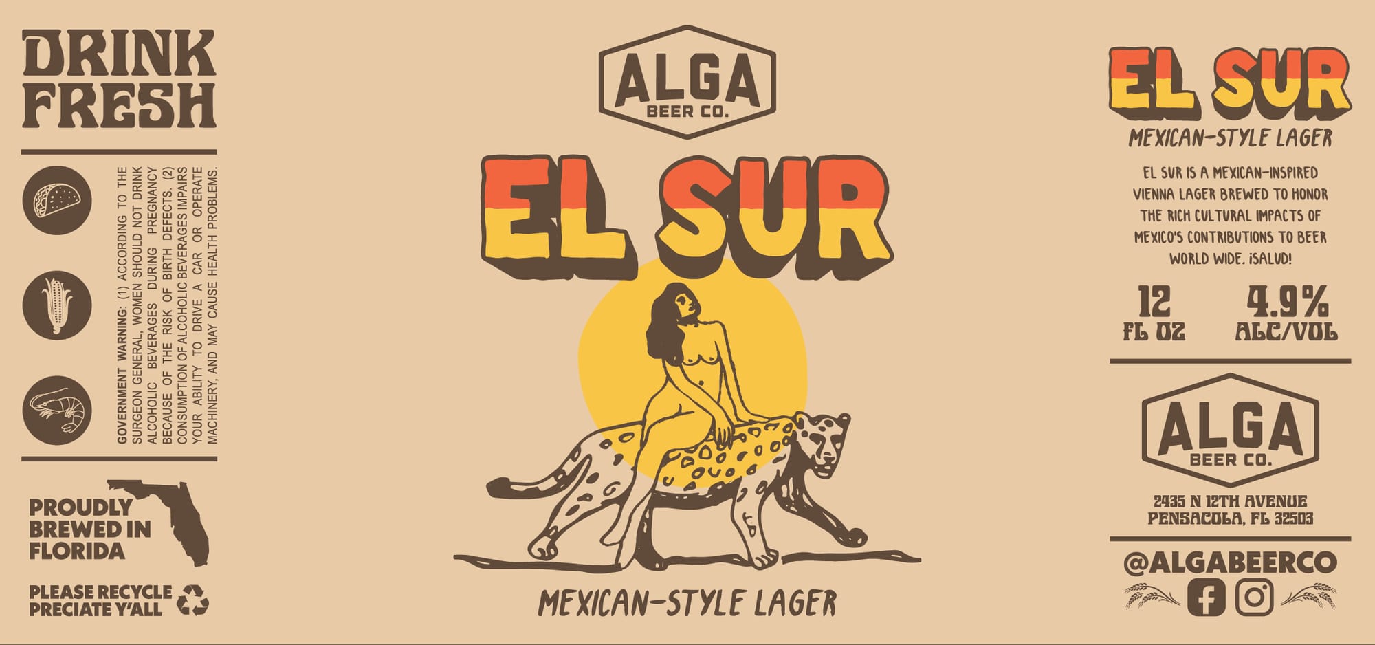 El Sur by Alga Beer Co. - beer label