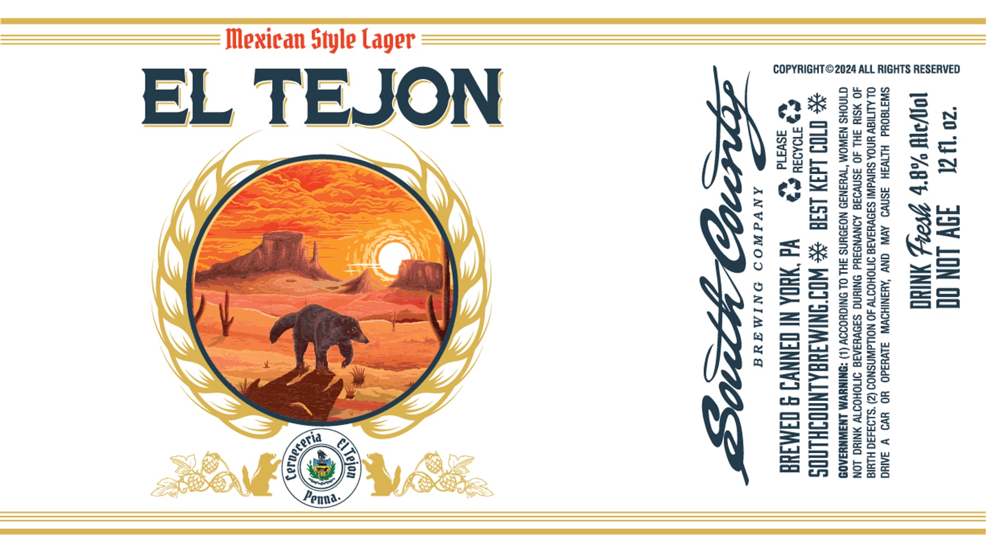 El Tejon by South County Brewing - beer label