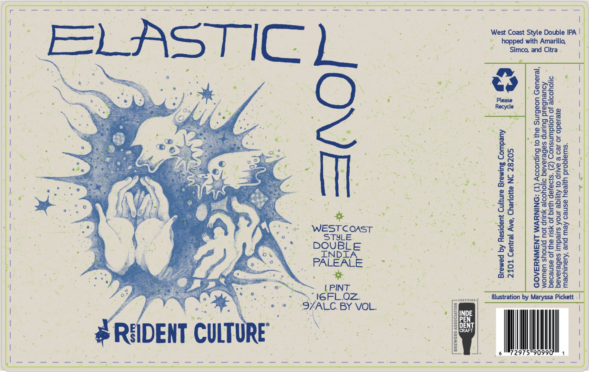 Elastic Lo by Resident Culture Brewing Company - beer label