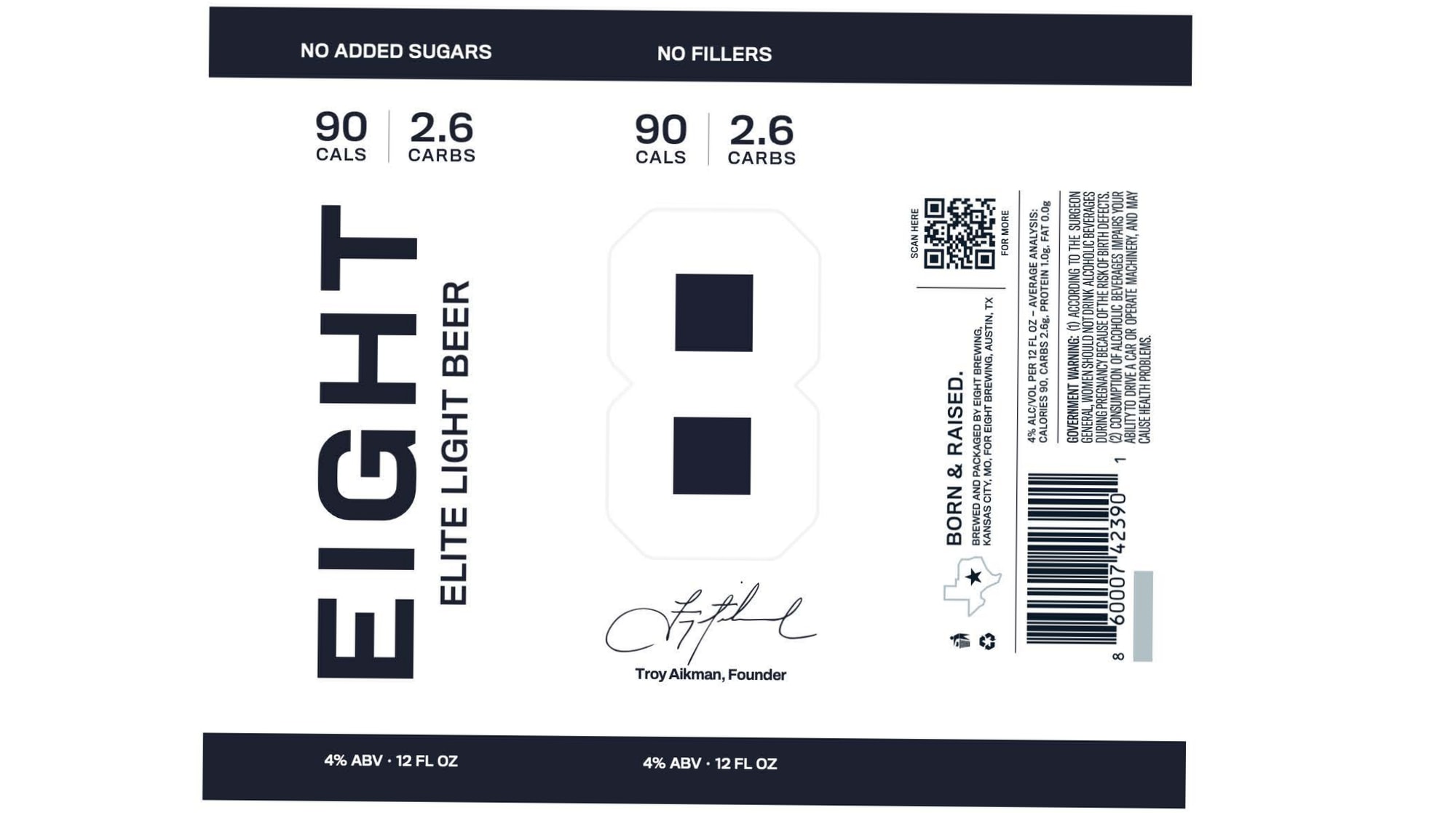 Elite Light Beer by Born & Raised Brewing - beer label