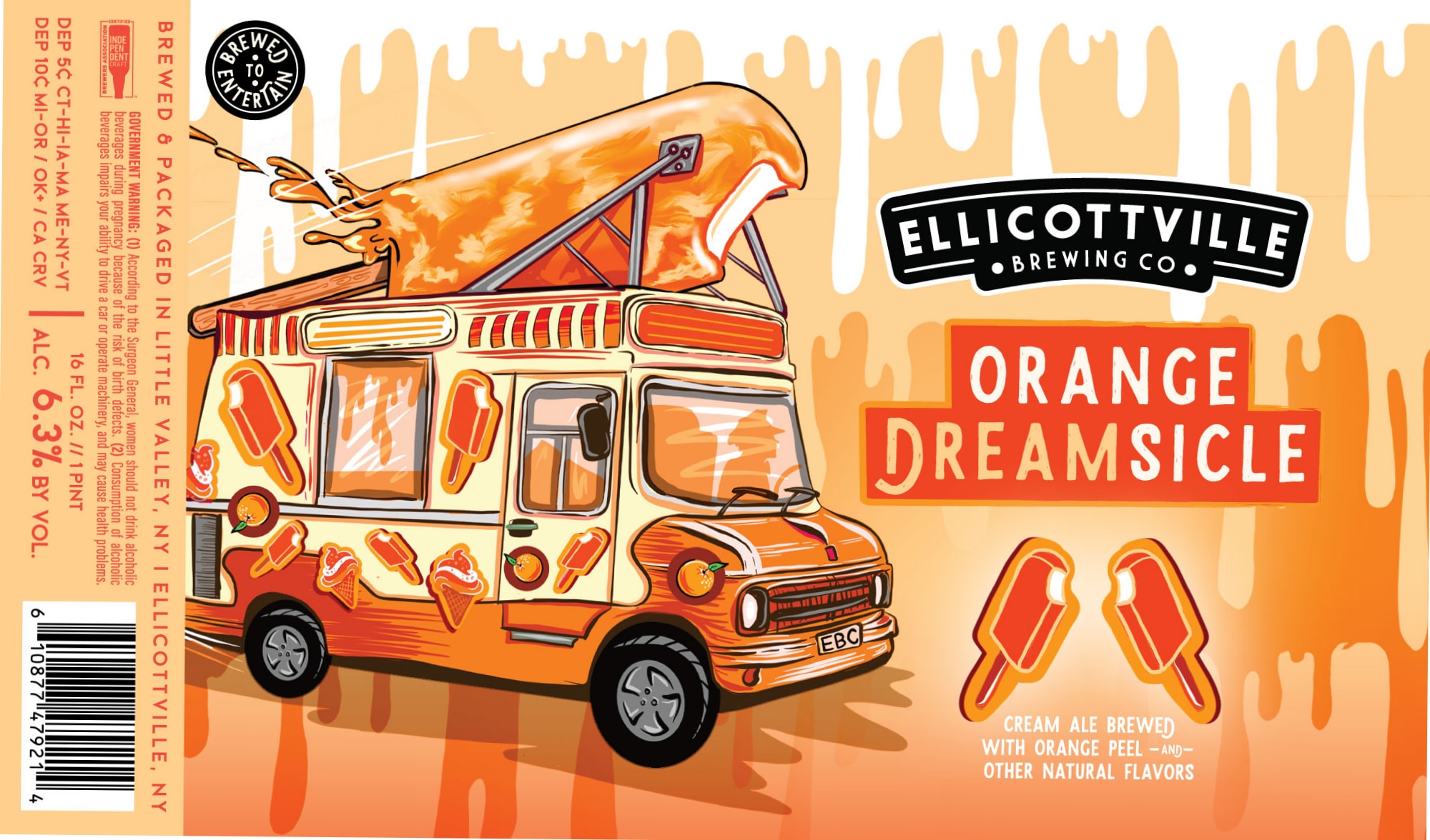 Orange Dreamsicle by Elllicottville Brewing Co. - beer label
