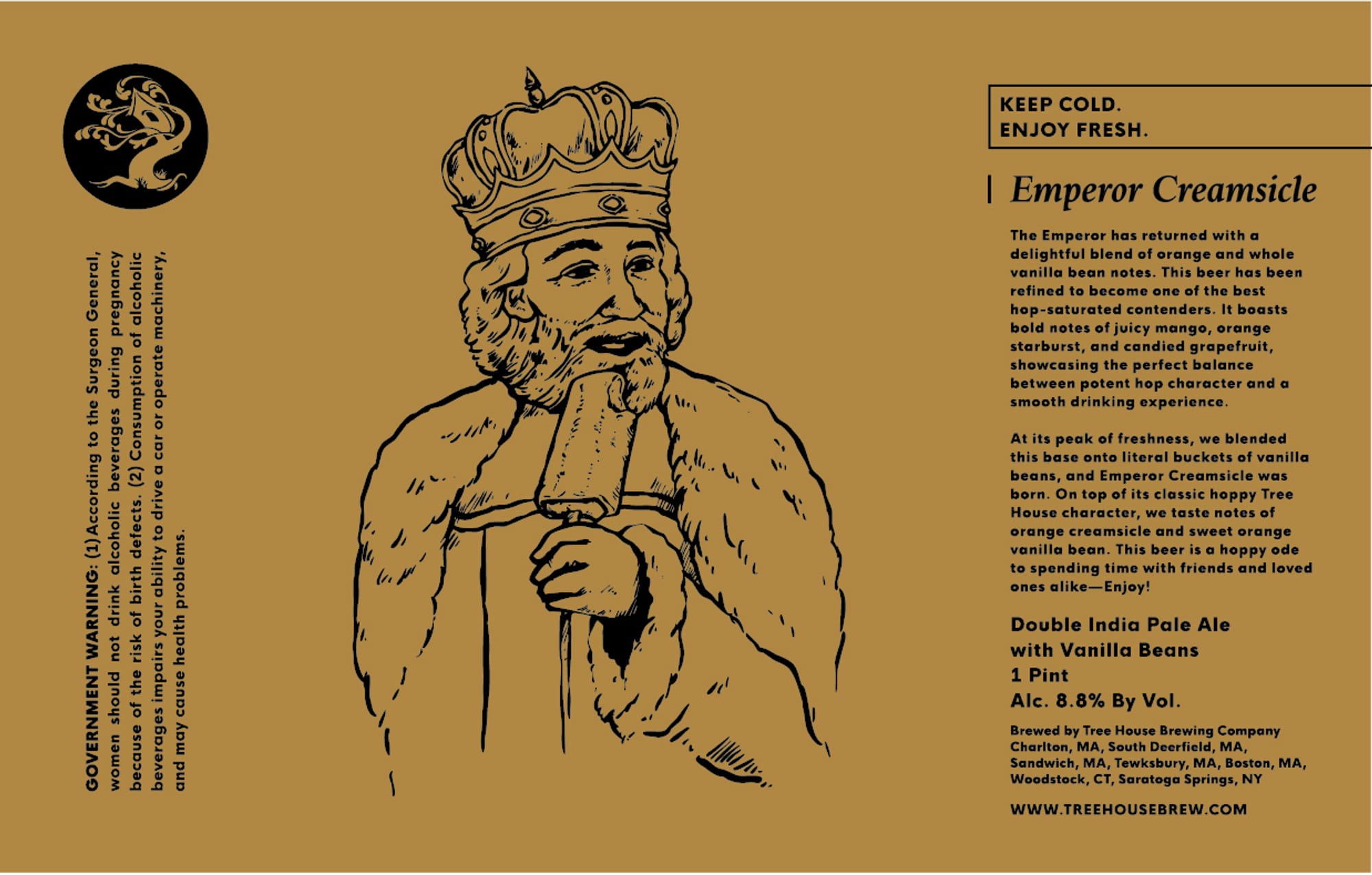 Emperor Creamscicle by Tree House Brewing Company - beer label