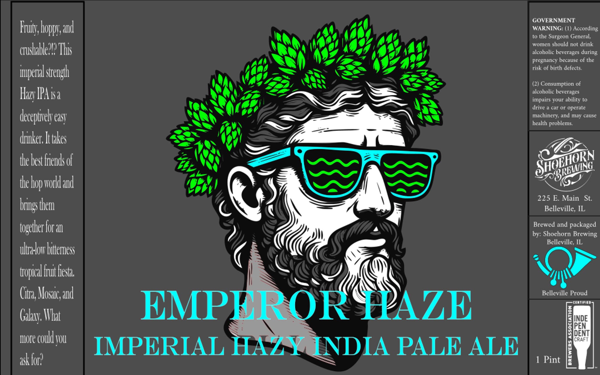 Emperor Haze by Shoehorn Brewing - beer label