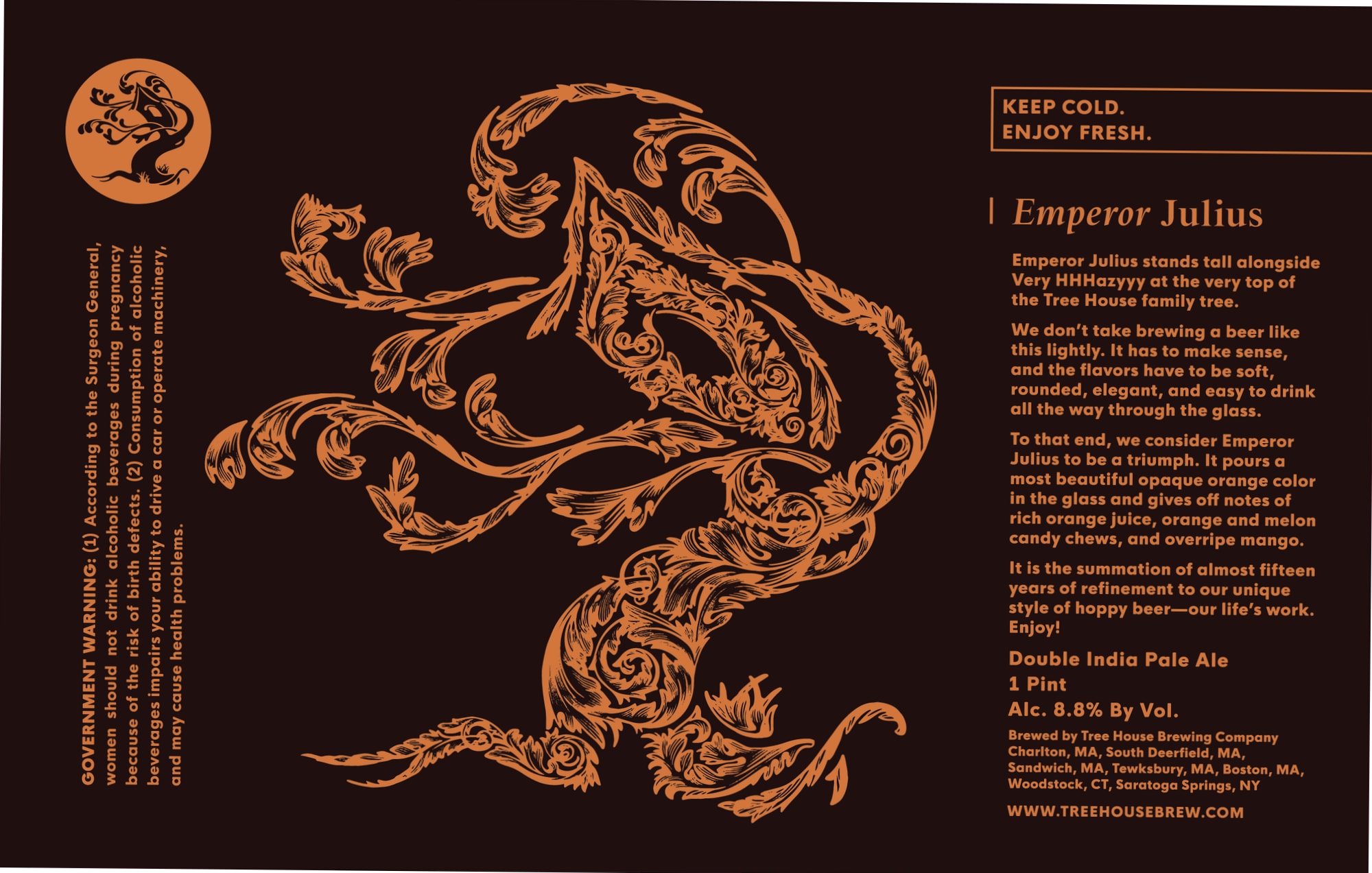 Emperor Julius by Tree House Brewing Company - beer label