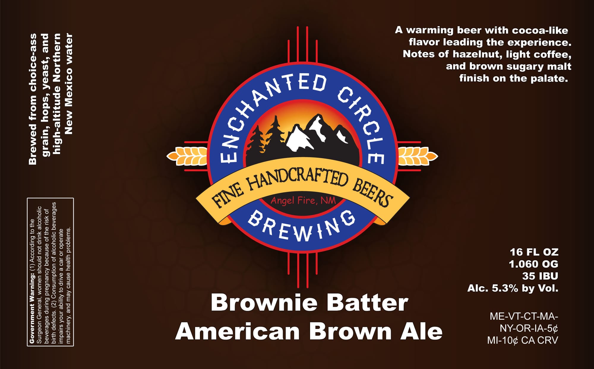 Brownie Batter by Enchanted Circle Brewing - beer label