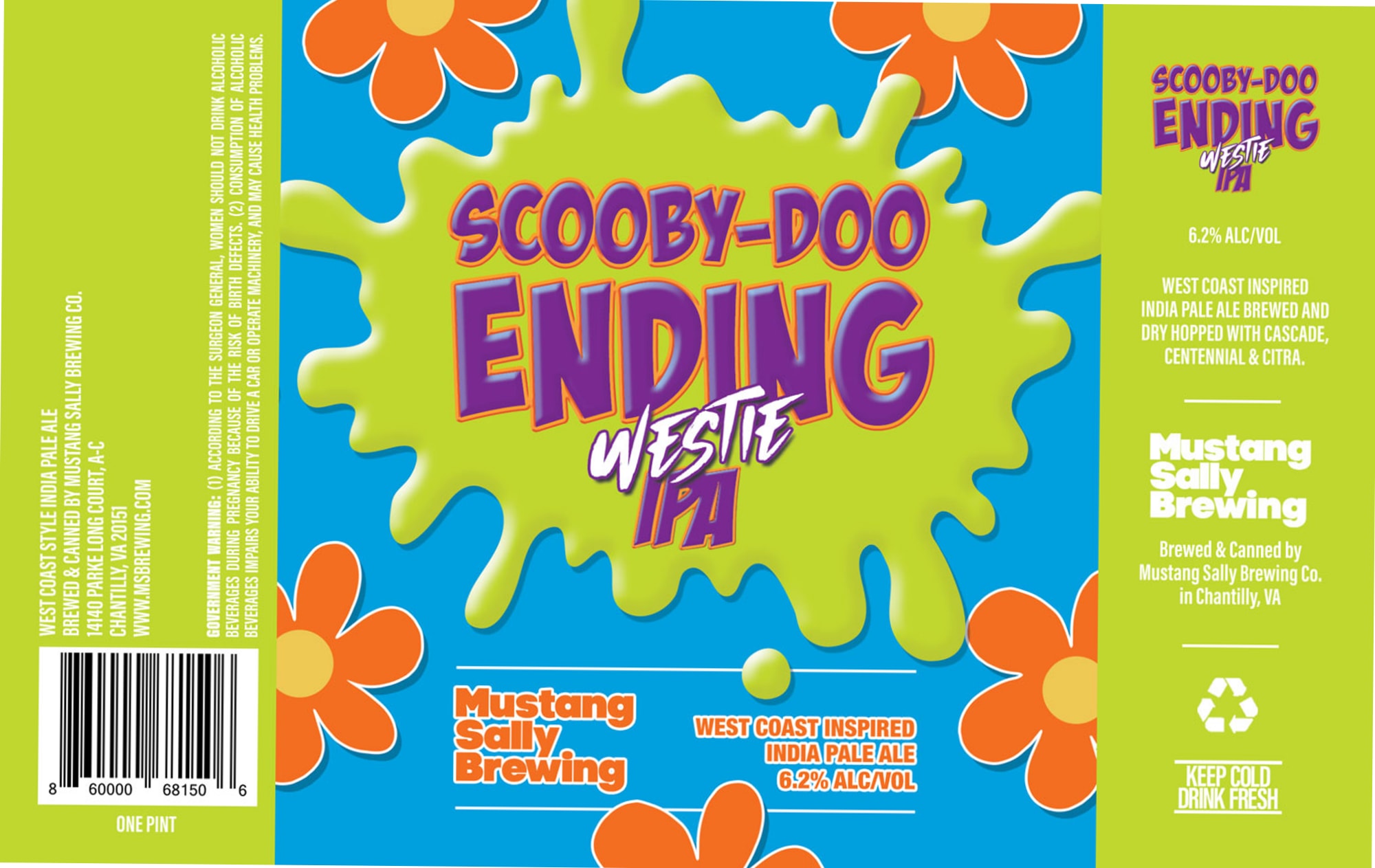 Ending Westie IPA by Mustang Sally Brewing - beer label
