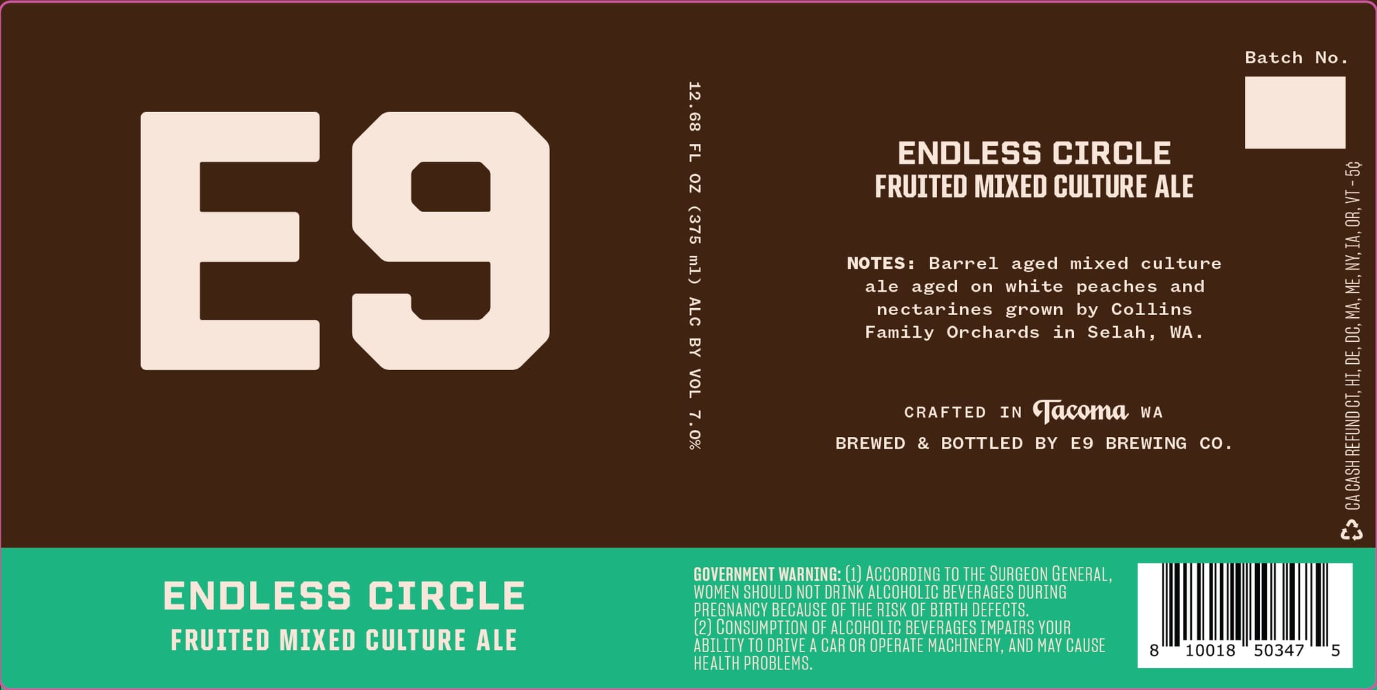 Endless Circle by E9 Brewing Co. - beer label