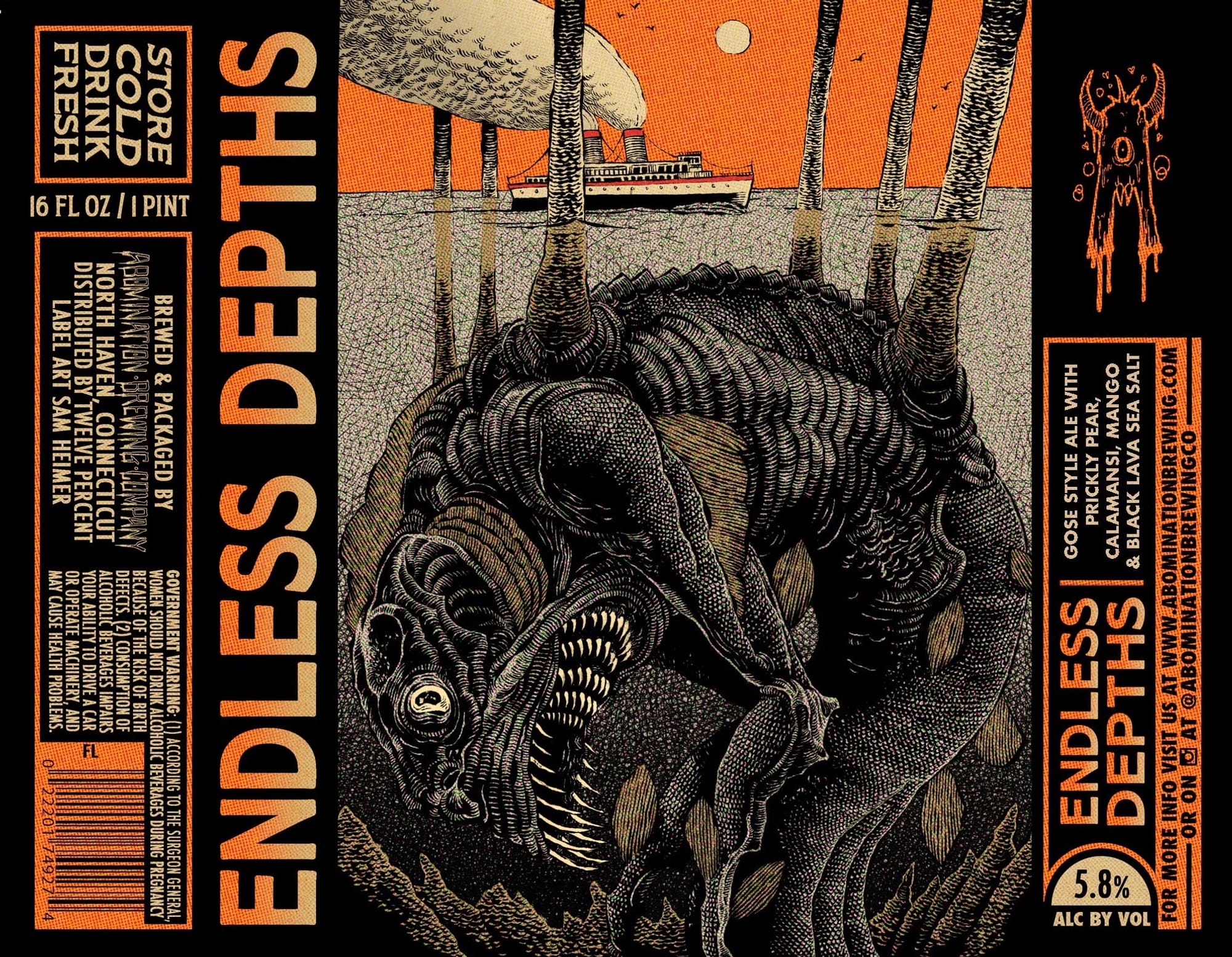 Endless Depths by Abomination Brewing Company - beer label