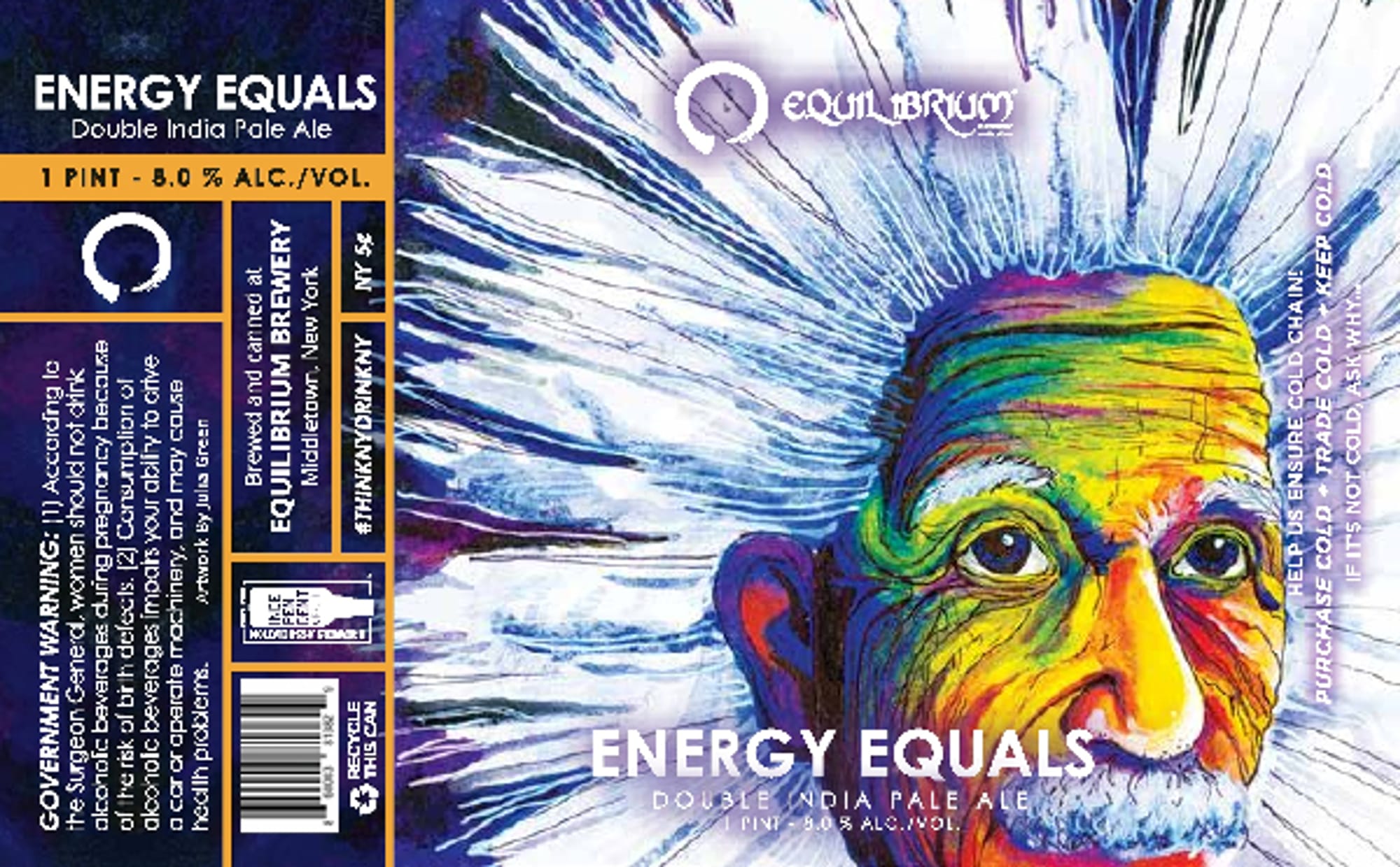 Energy Equals by Equilibrium Brewery - beer label