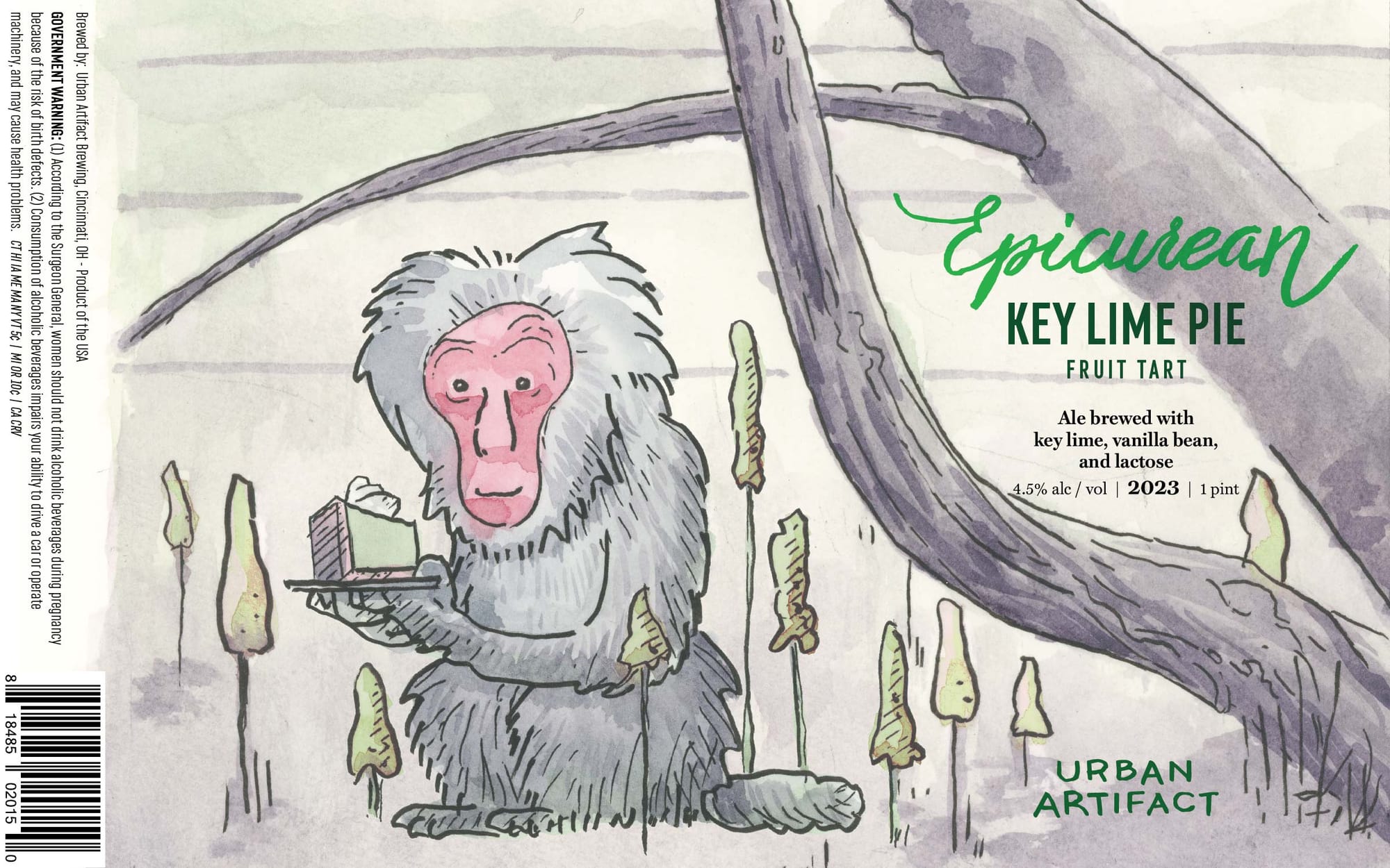 Epicurean Key Lime Pie by Urban Artifact - beer label