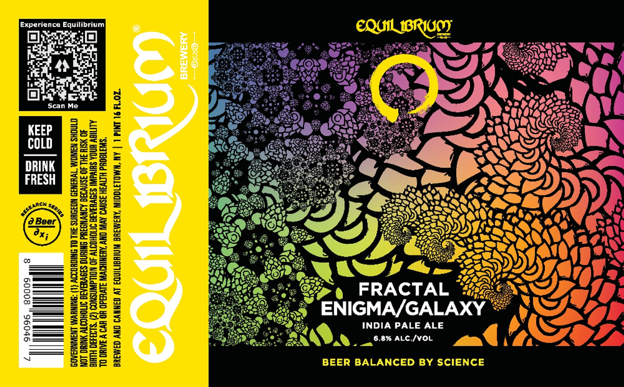 Fractal Enigma/Galaxy by Equilibrium Brewery - beer label